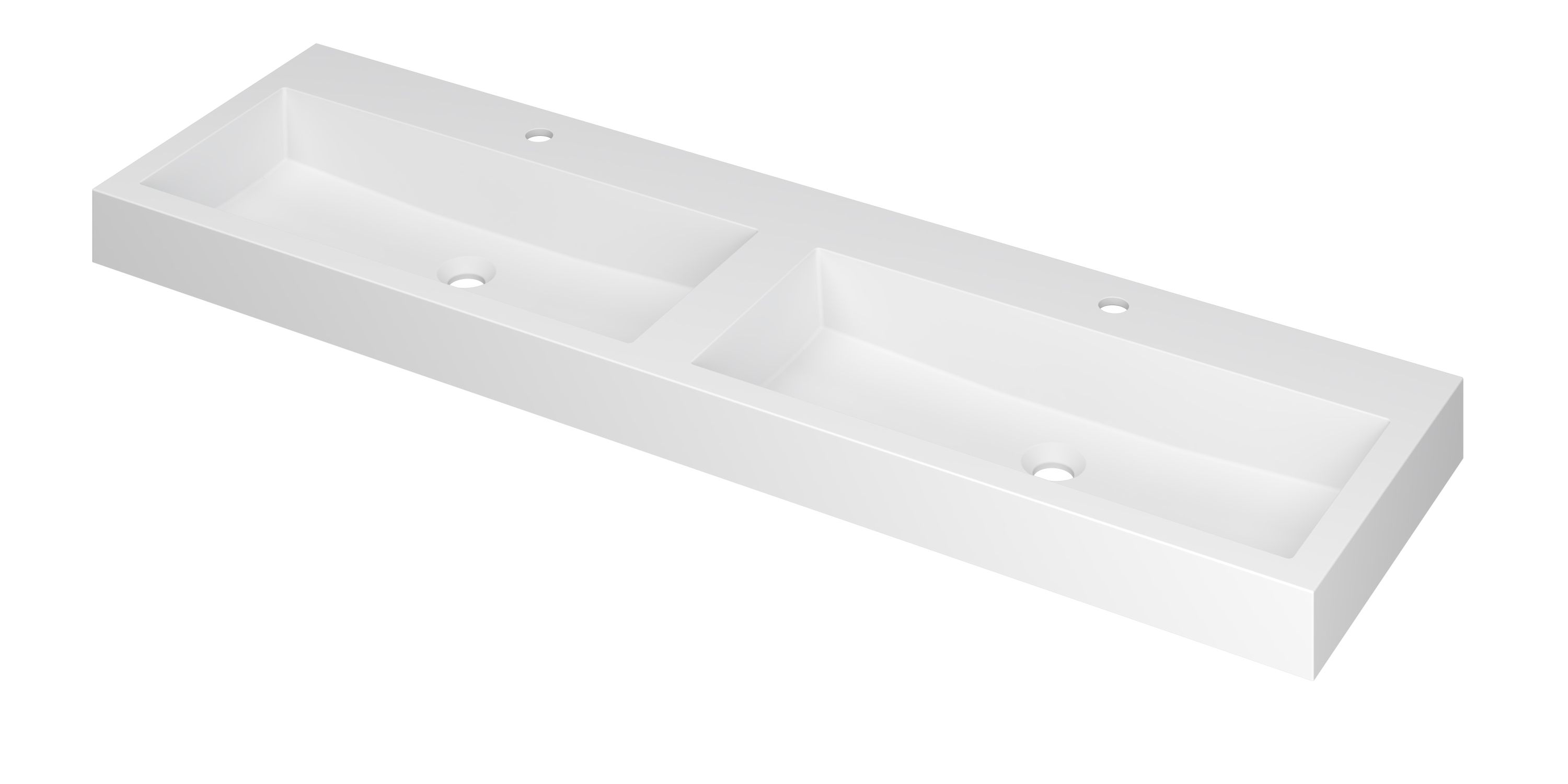 INK Momento wast. Polystone dubbel met 2 krgt. 3421361 Mat wit H90xB1600xD450