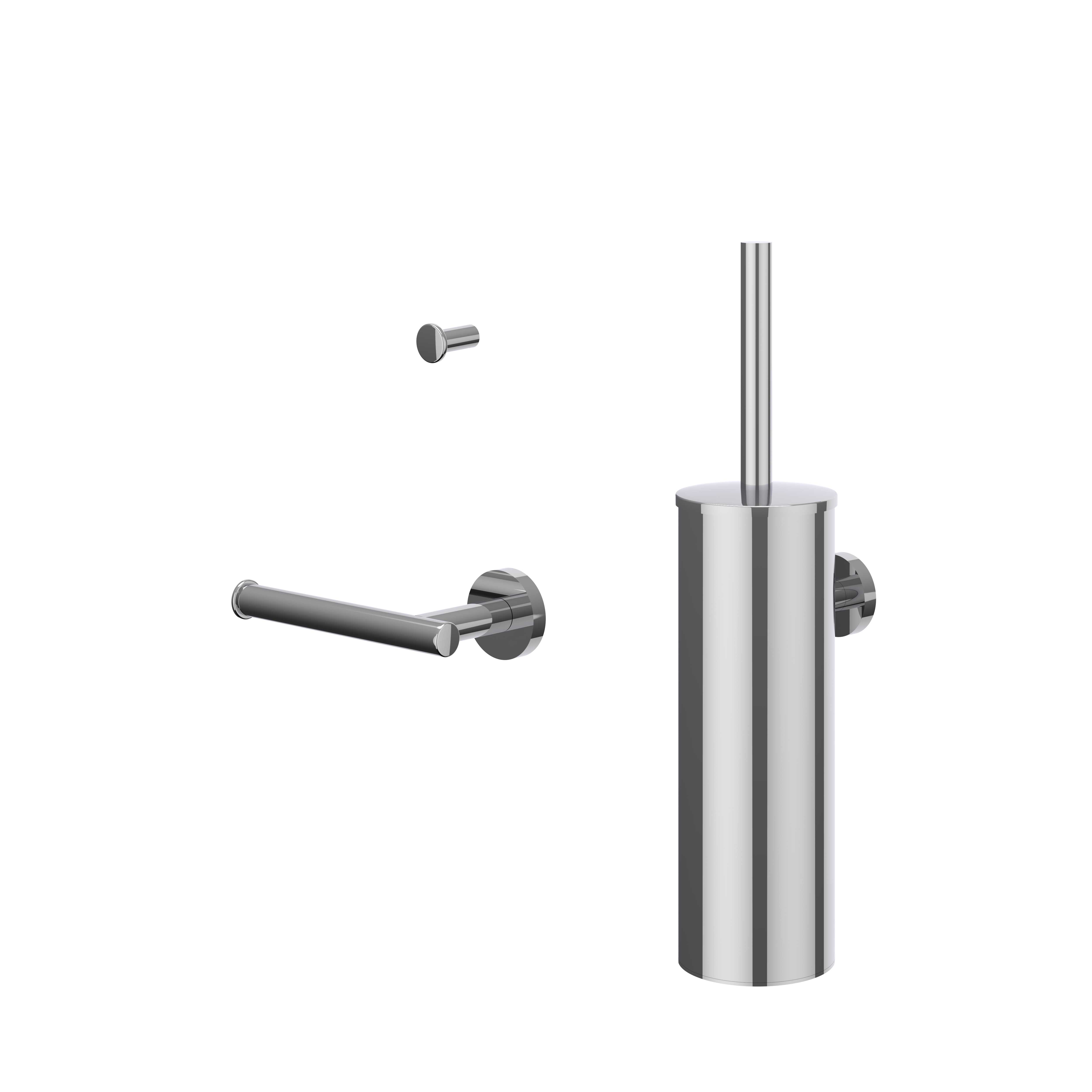 IVY Accessoireset 1 borstel handdoekhaak en toiletrolh. 6901161 Chroom