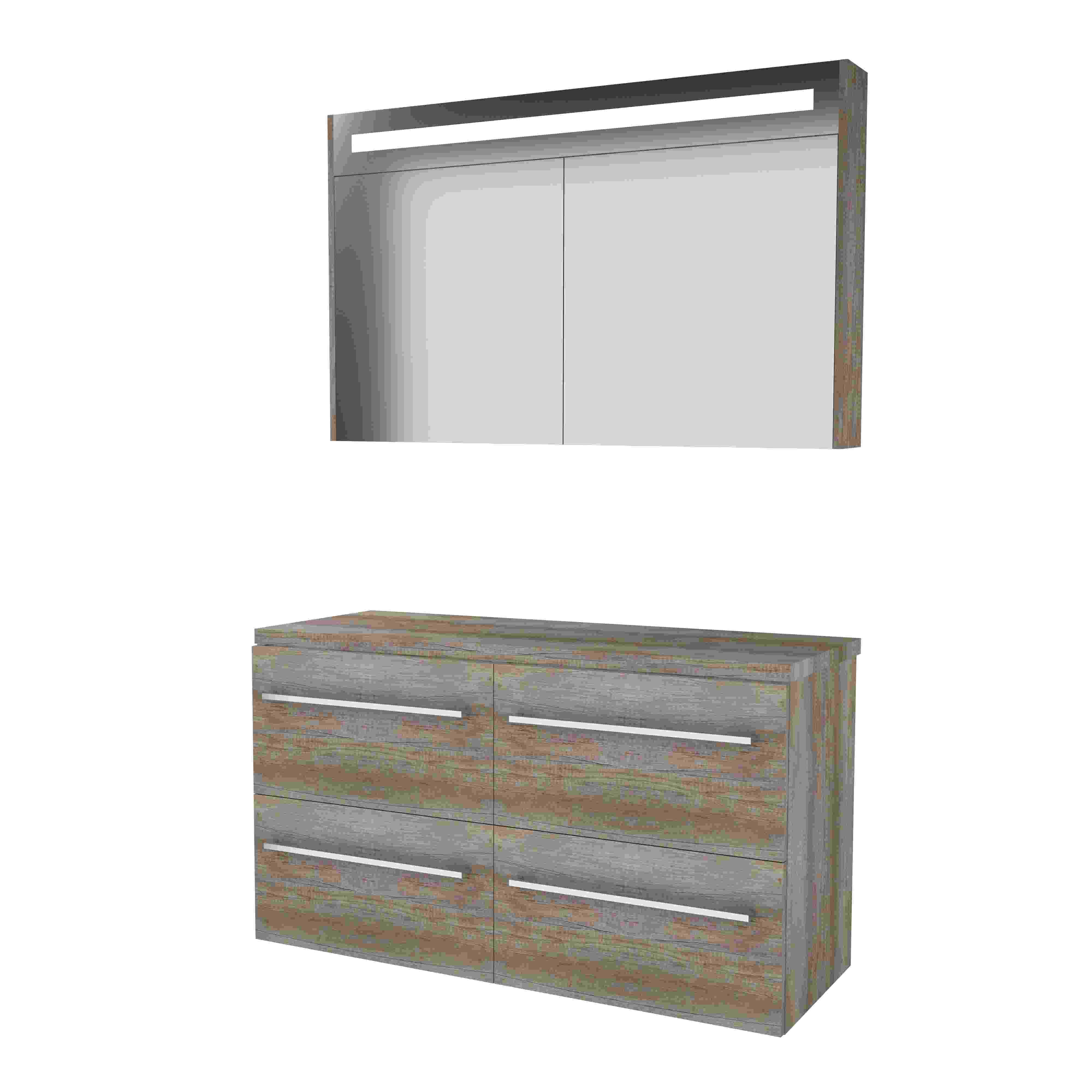 Basic Prem. 46 onderk. m. gr. incl. 4 la + afdekplaat incl. sp.kast m. geint. Led B1200xD460 Scotch Oak / 1813671