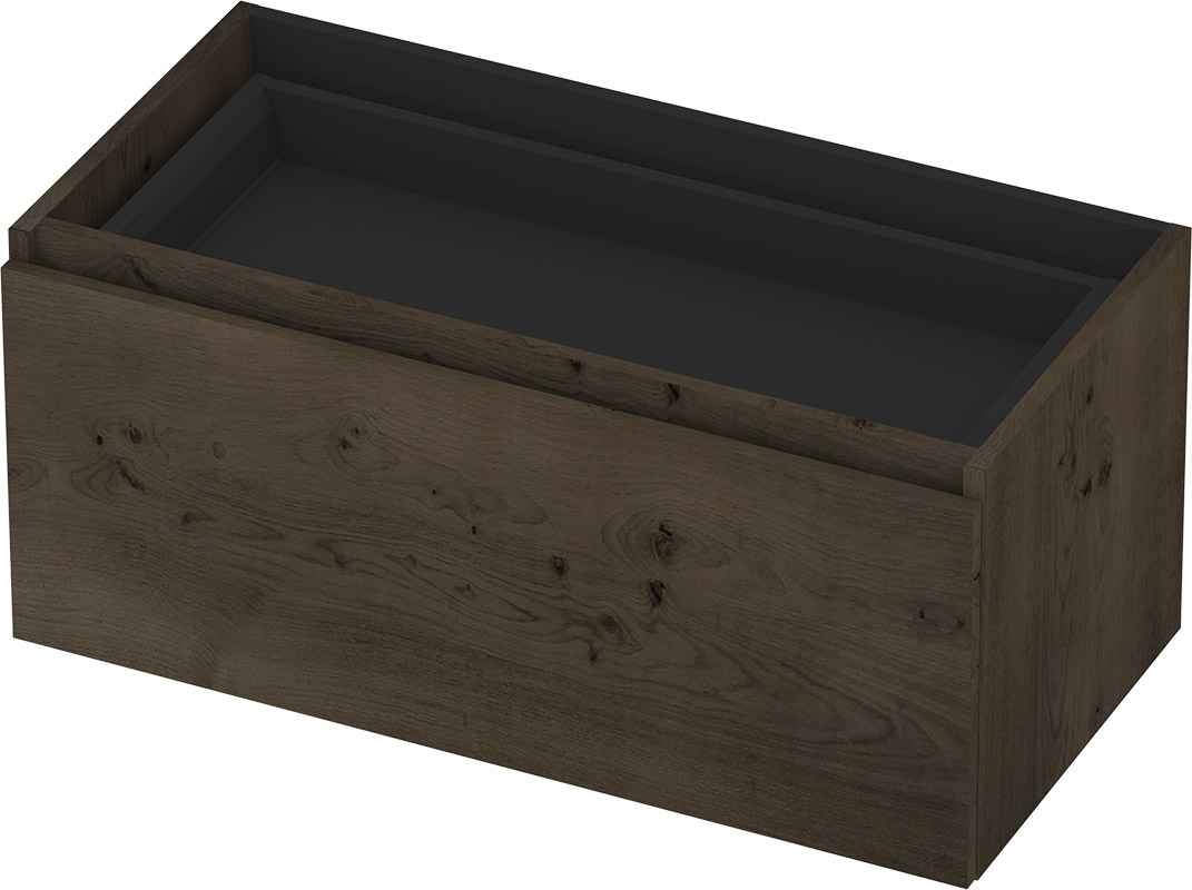 INK Fineer onderkast 1L m. binnenla gr.loos houten keerlijst fineer z. uitsparing 1221334Z Charcoal H400xB900xD450