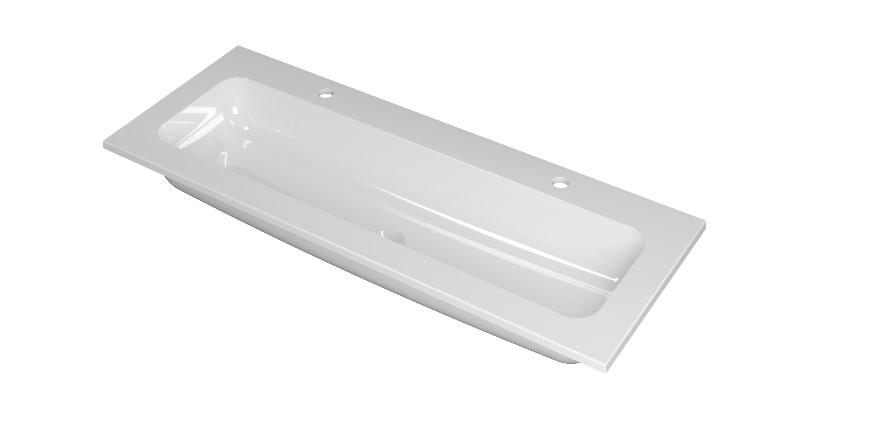 INK Faktor wast. polystone centraal met 2 krgt. 3407022 Glans wit H15xB1200xD450