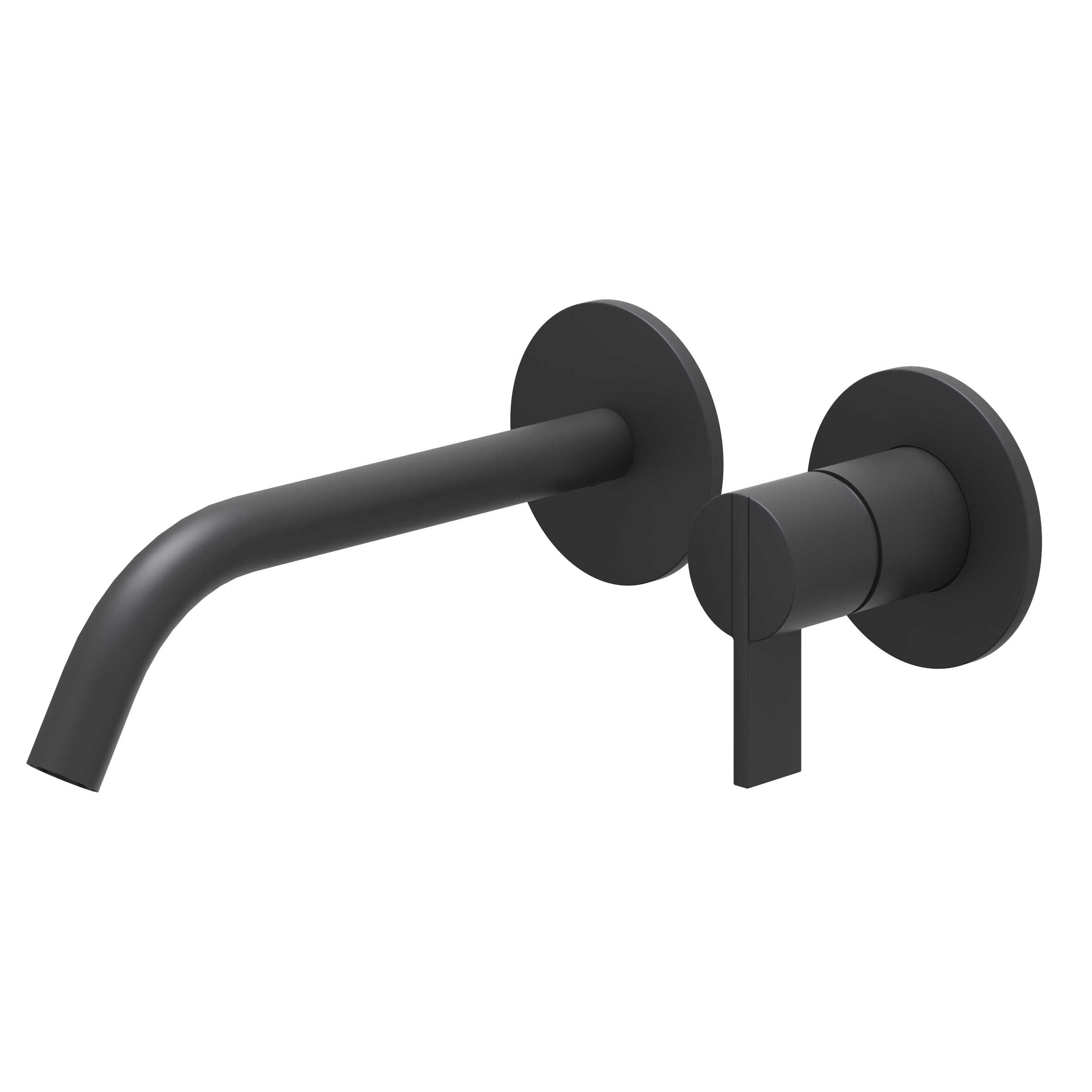 IVY Pact Wastafelmengkraan afbouwdeel 2-gats met gebogen uitloop 6101352 Mat zwart PED