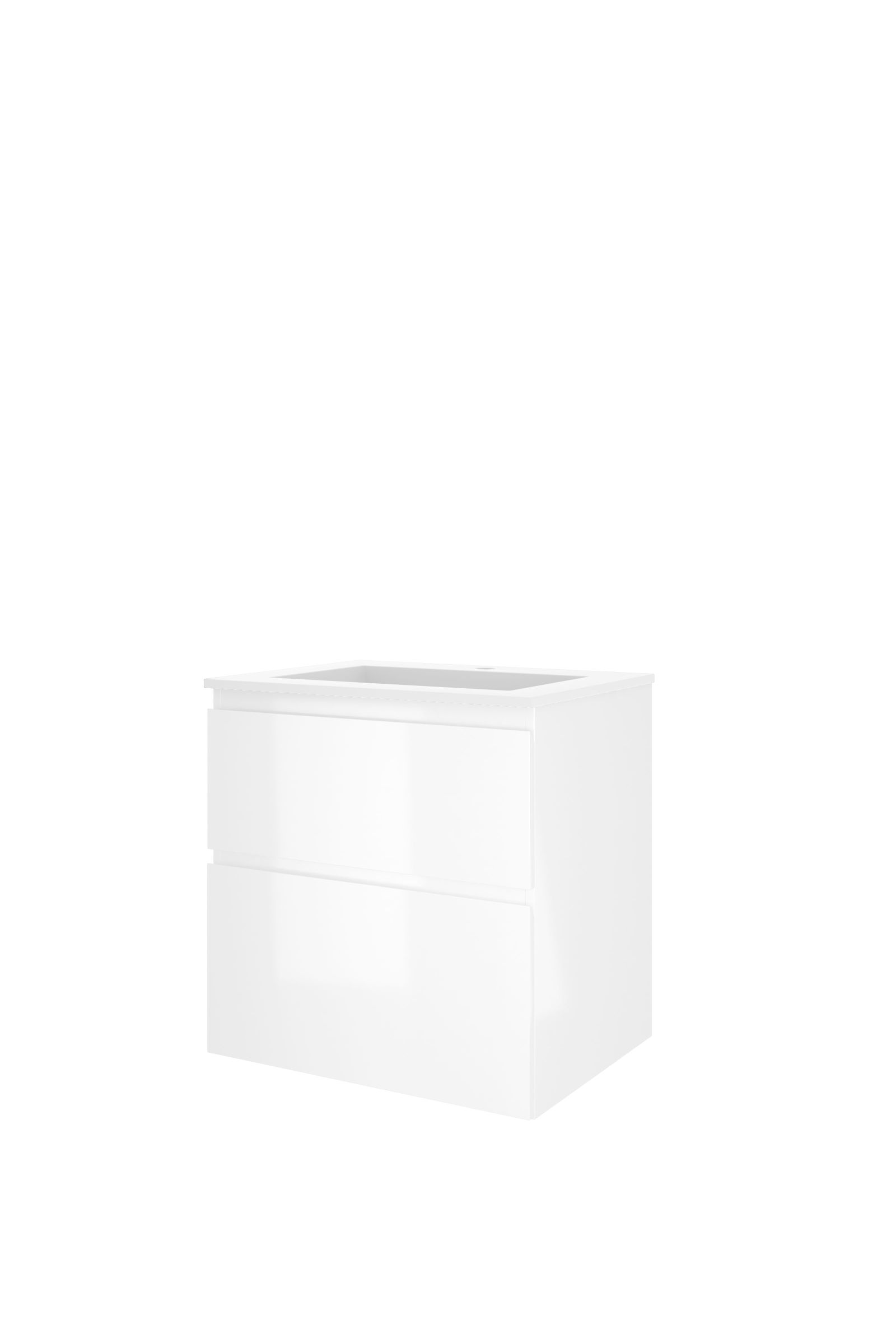 Proline set polystone Elegant wast. met 1 krgt. en onderk. a-sym. 1816334 Glans wit/Mat wit H620xB600xD460