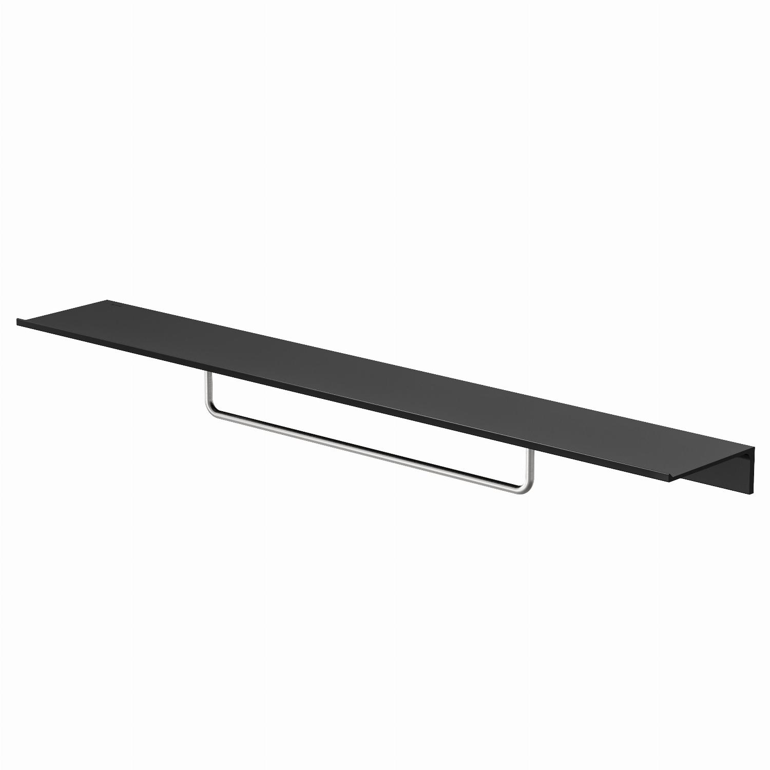 Geesa Leev Planchet 80 cm Zwart met handdoekrek 40 cm RVS geborsteld 918207-05-800