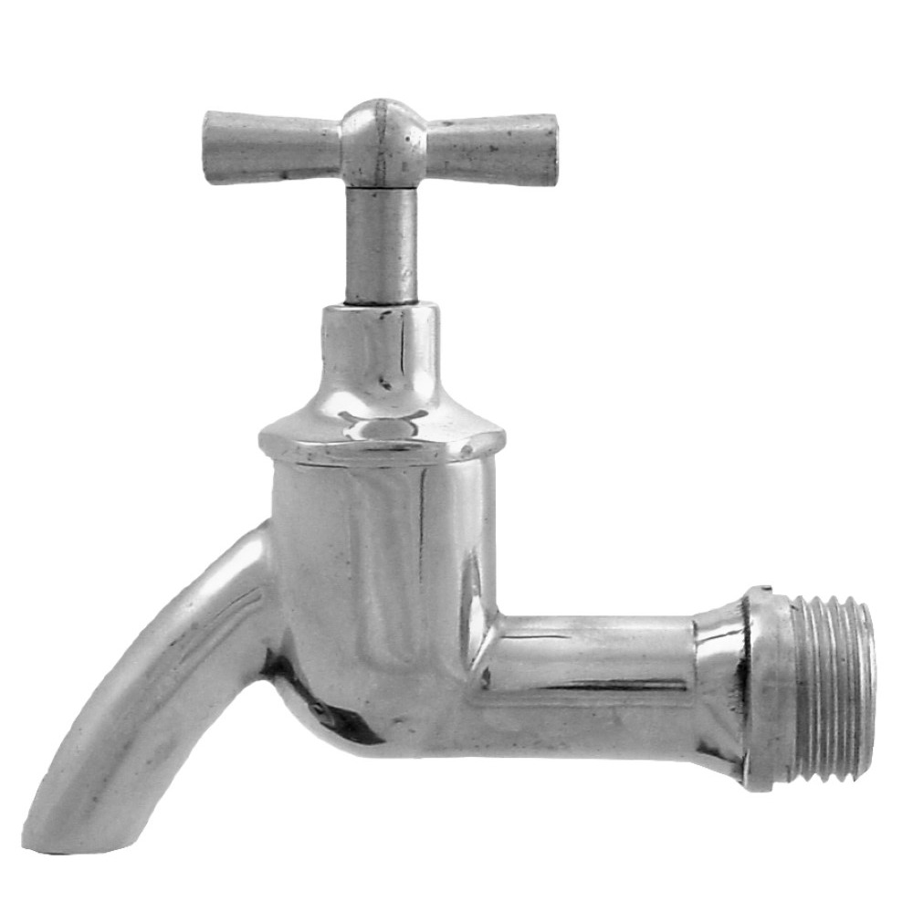 Chroom tapkraan met kruk glad 1/2