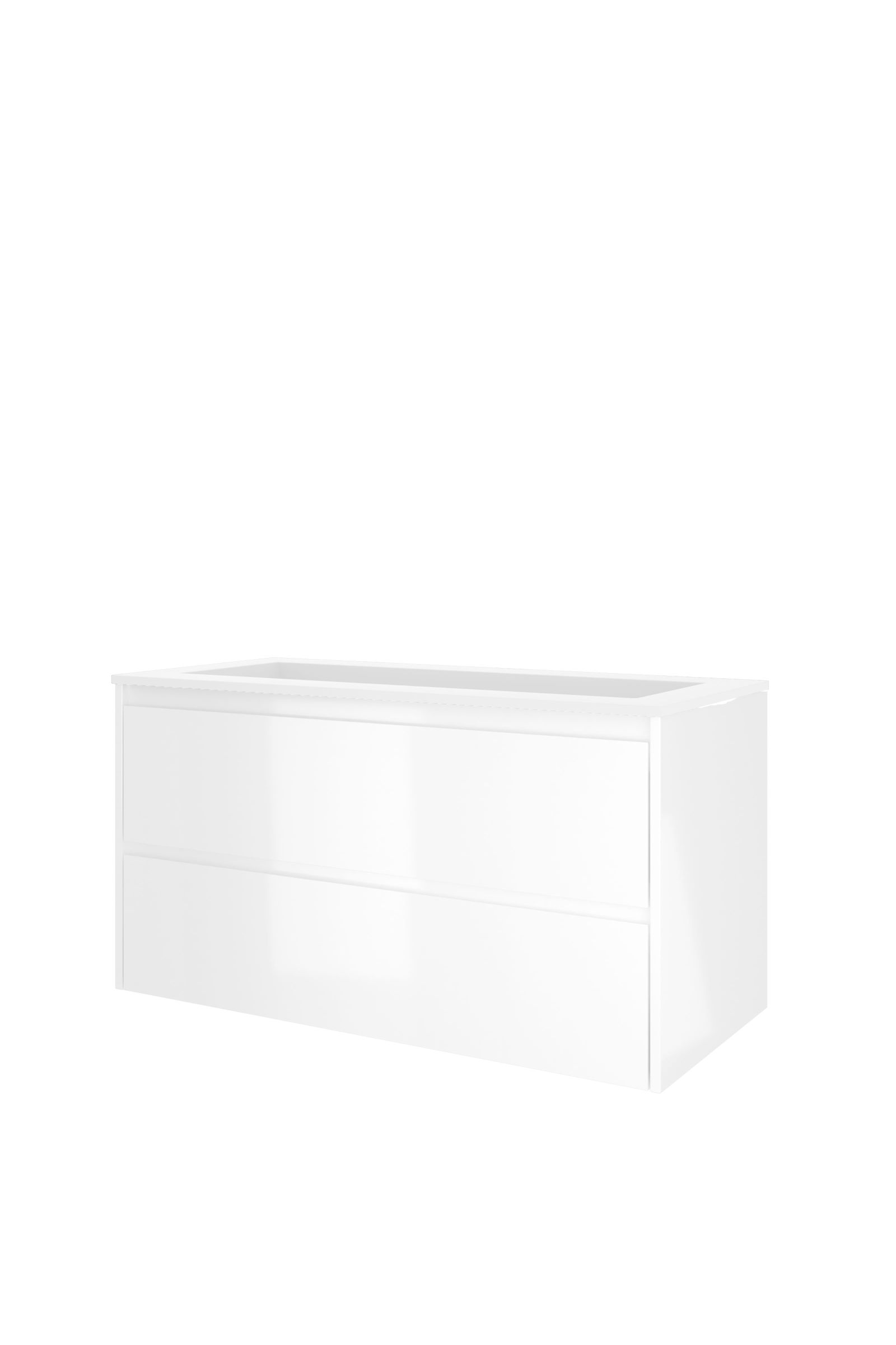 Proline set polystone Elegant wast. z. krgt. en onderk. a-sym. 1816434 Glans wit/Mat wit H620xB1000xD460