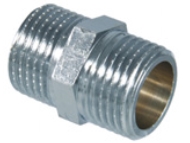 Chroom dubbele nippel 3/4