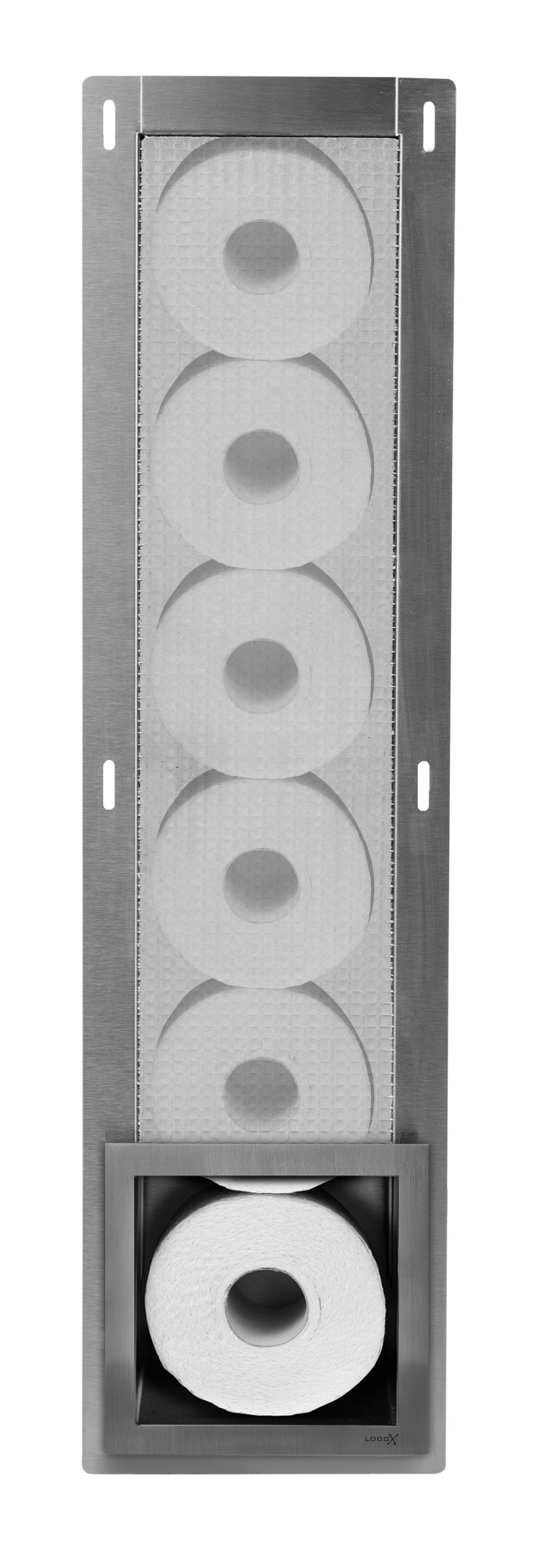 LoooX Closed Reserverolhouder voor 6 rollen CL1 RVS