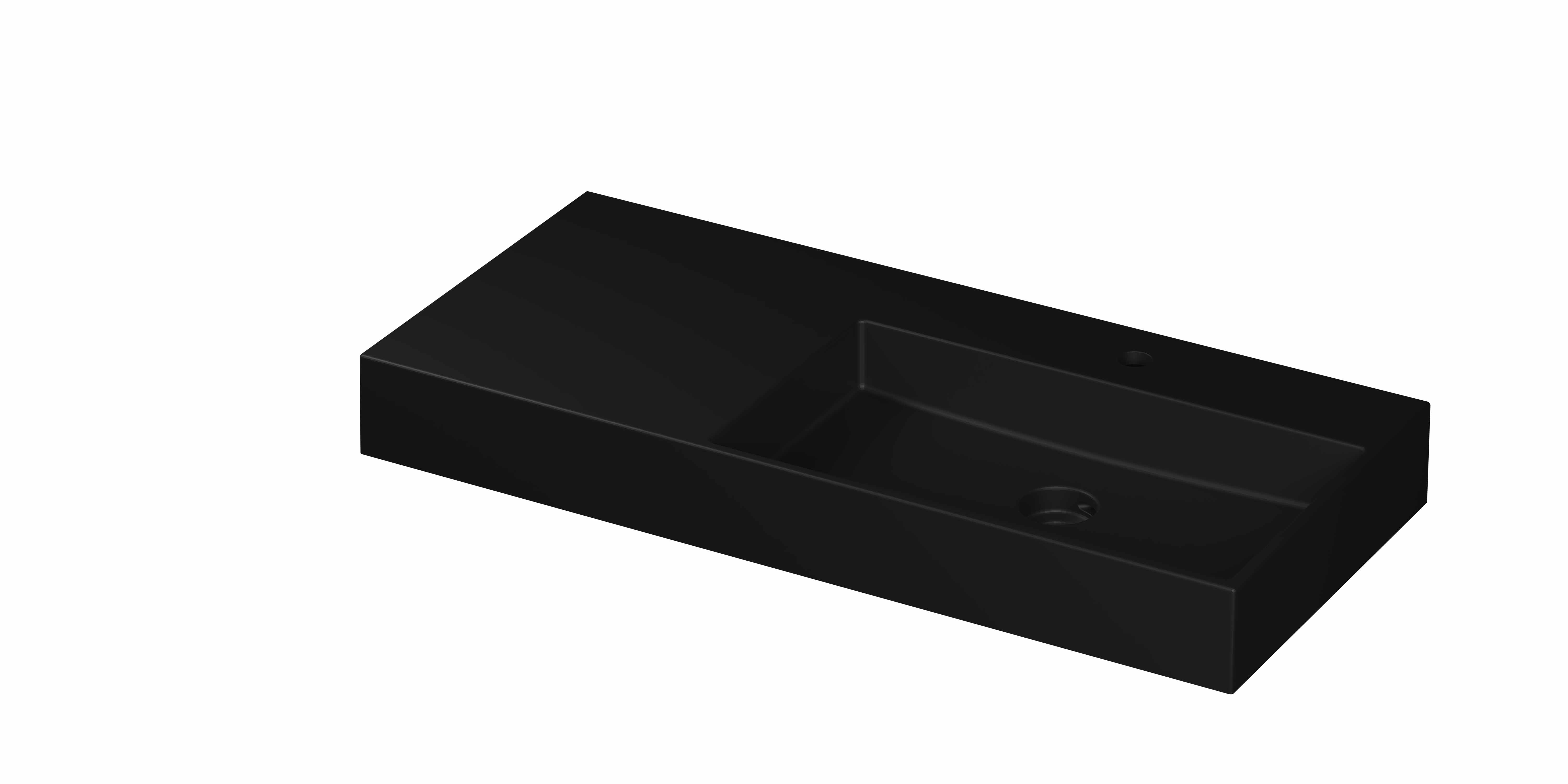 INK United wast. porselein rechts met 1 krgt. incl. keram. click plug en verb. overl. syst. 0206434 Mat zwart 1000x450x110