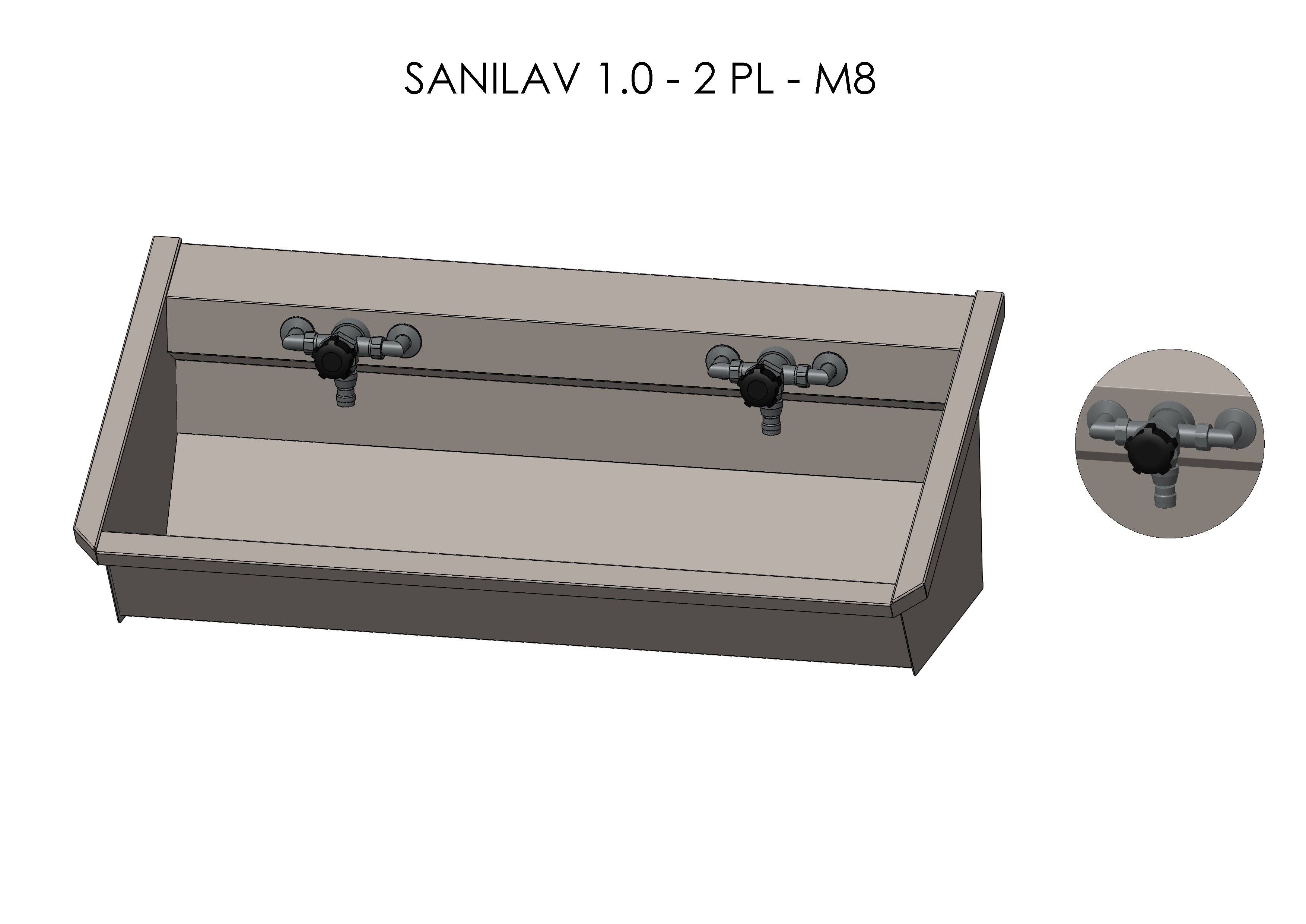 Intersan Sanilav muurwastrog rvs 2p 120 zelfsl. mngkr SANILAV 1.0-2- M8