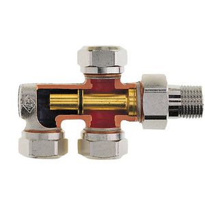 Heimeier Duolux 2 pijps onderblok recht M24 niet afsluitbaar 3800-02.000