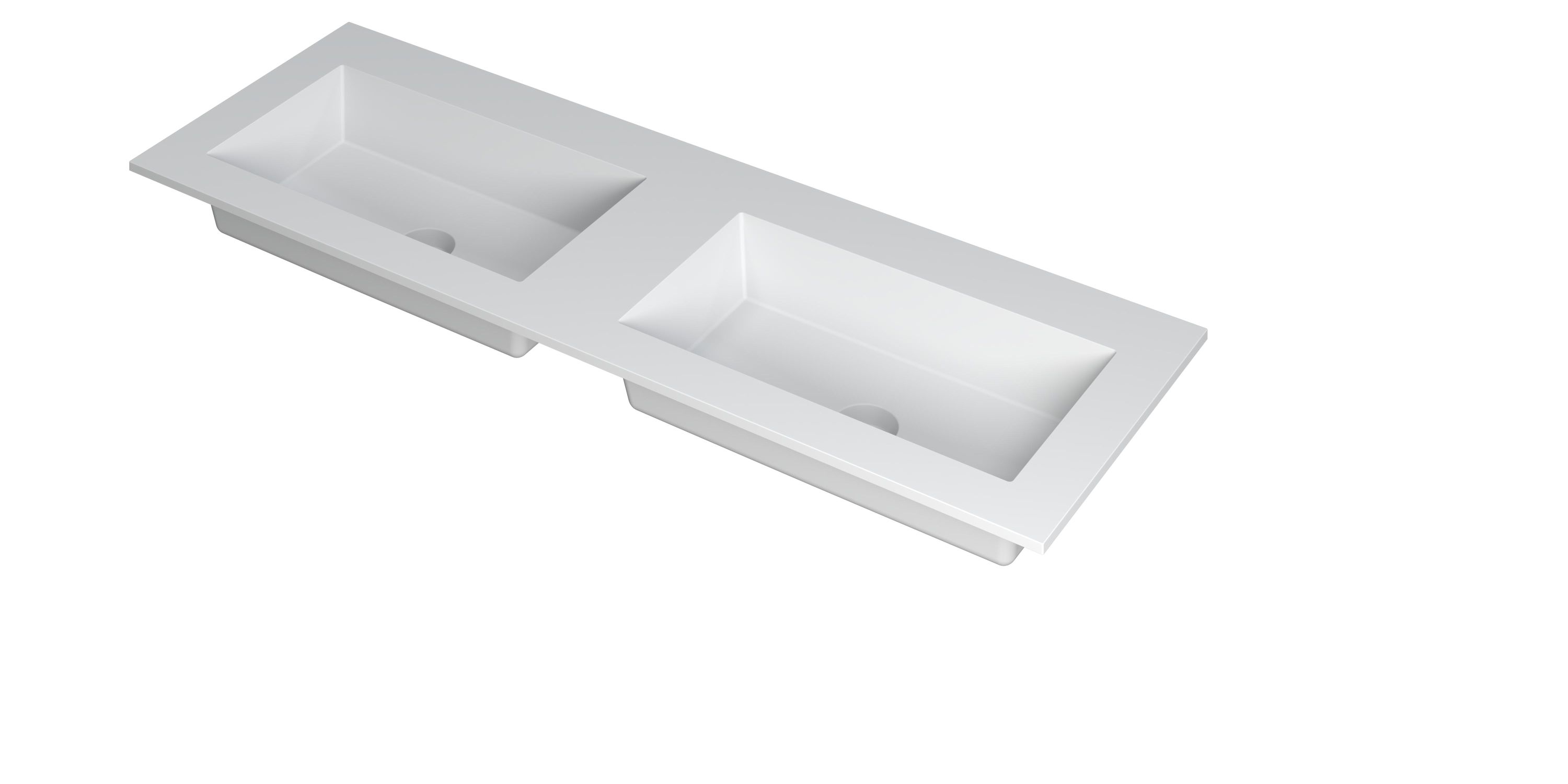 INK Kraft wastafel dubbele bak z. krgtn 3417351 m. wit H10xB1400xD450