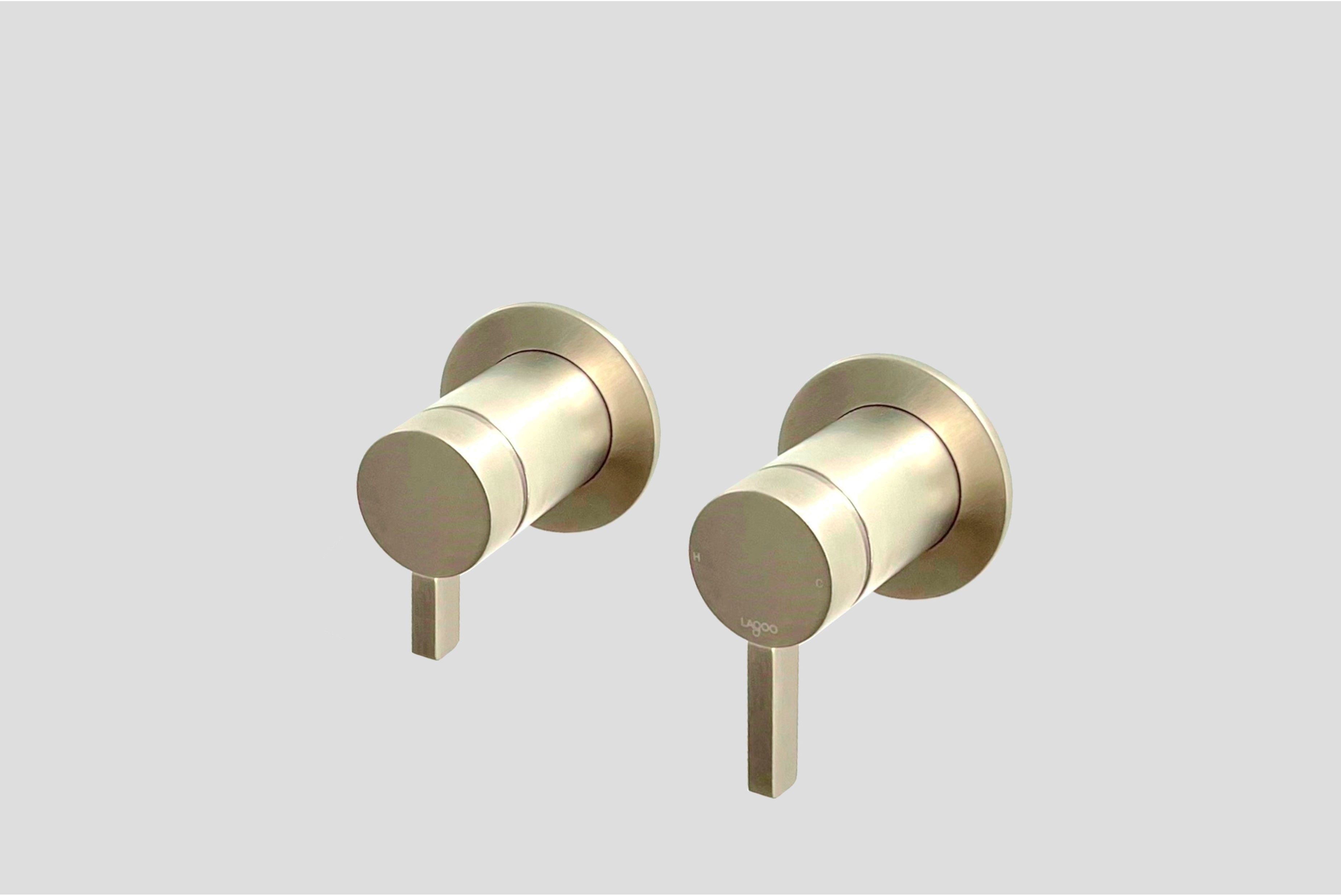 Lagoo Como Inbouw douche-/badmengkraan afbouwdeel m. 2-weg omstel CM2230PG Brushed Champagne PVD