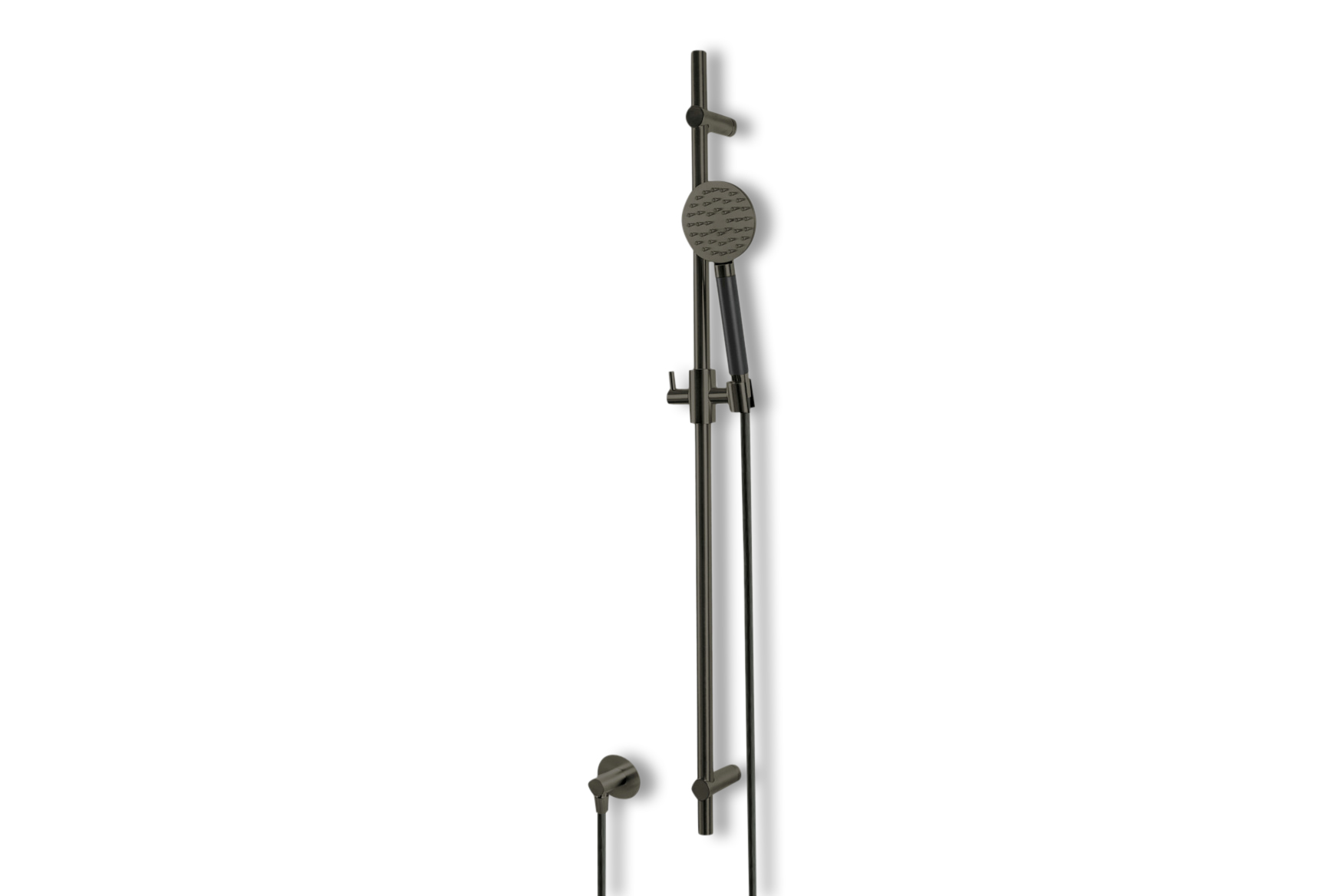 Lagoo Garda glijstang met wanduitlaat handdouche rond en doucheslang G5212GM Brushed Gun Metal PVD