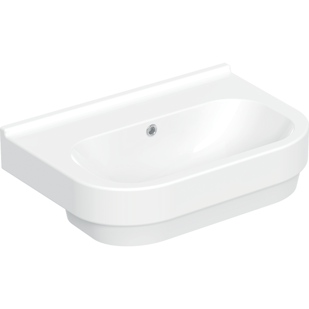 Geberit 300 Basic wastafel compact 60x40cm z.krgt. m.overl. S8301905001G Wit Tect