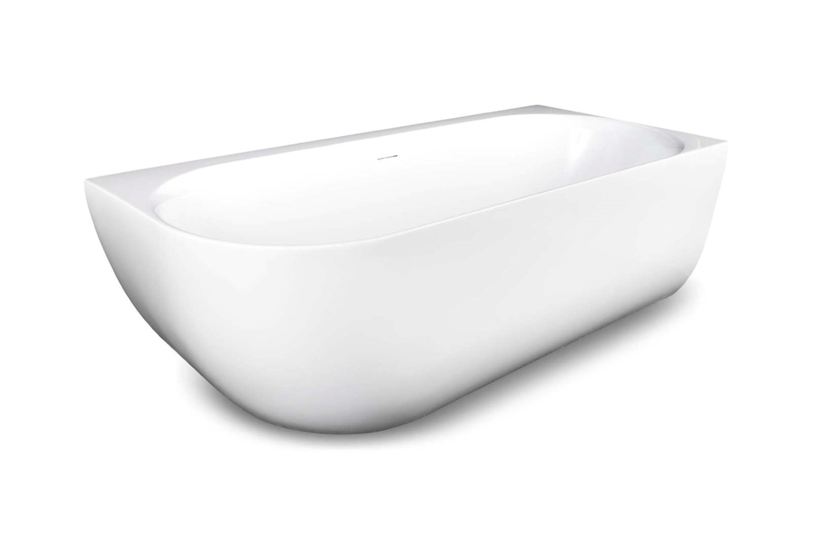 Luca vrijstaand hoekbad links afgerond met overloop 180x80x60cm Incl. afvoerset, klikplug chroom, sifon