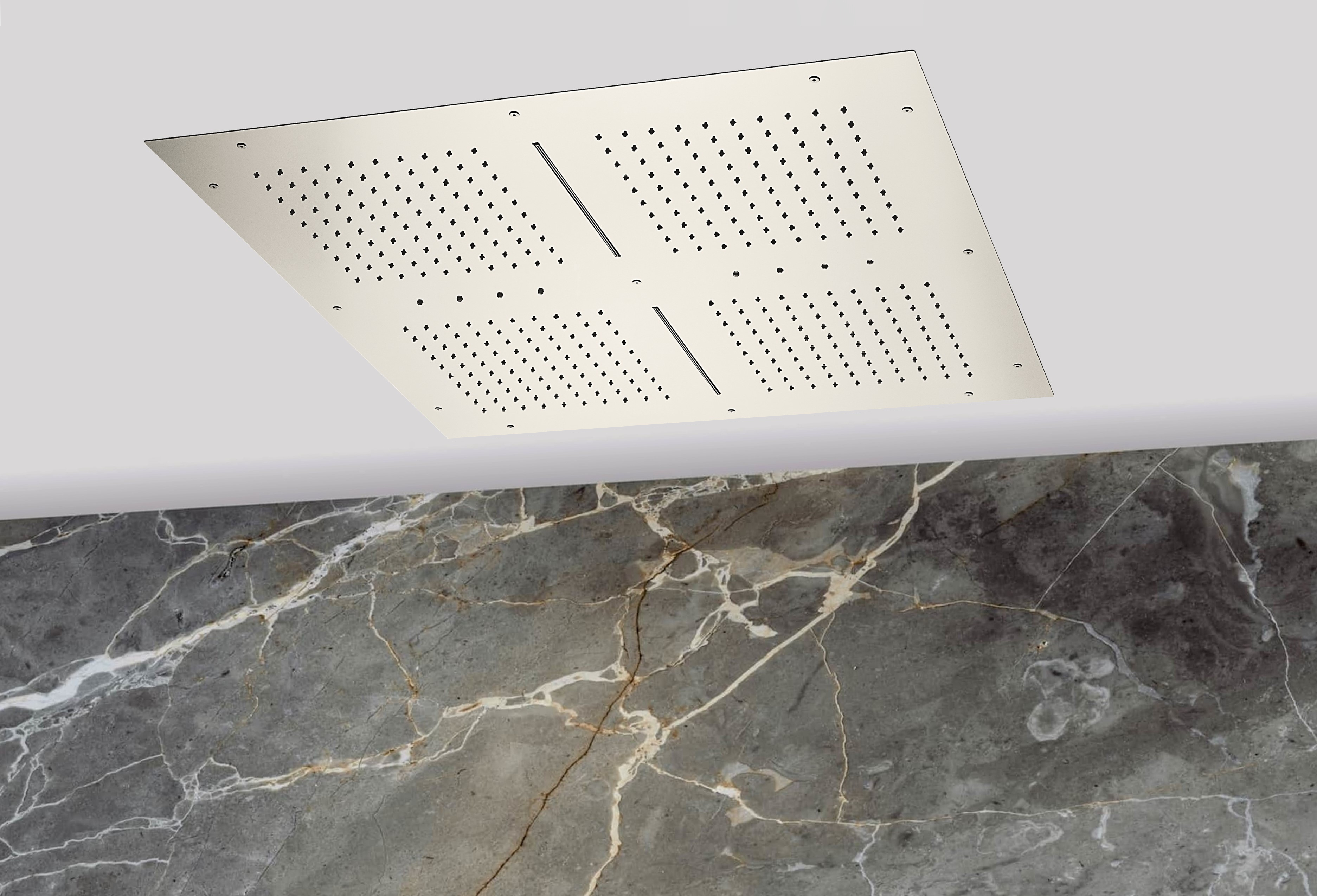 Lagoo Nesso Hoofddouche LED it Rain 800 x 800 m. 4 regen 2 cascades m. multi color LED incl. afstand N8255BN Brushed Nickel