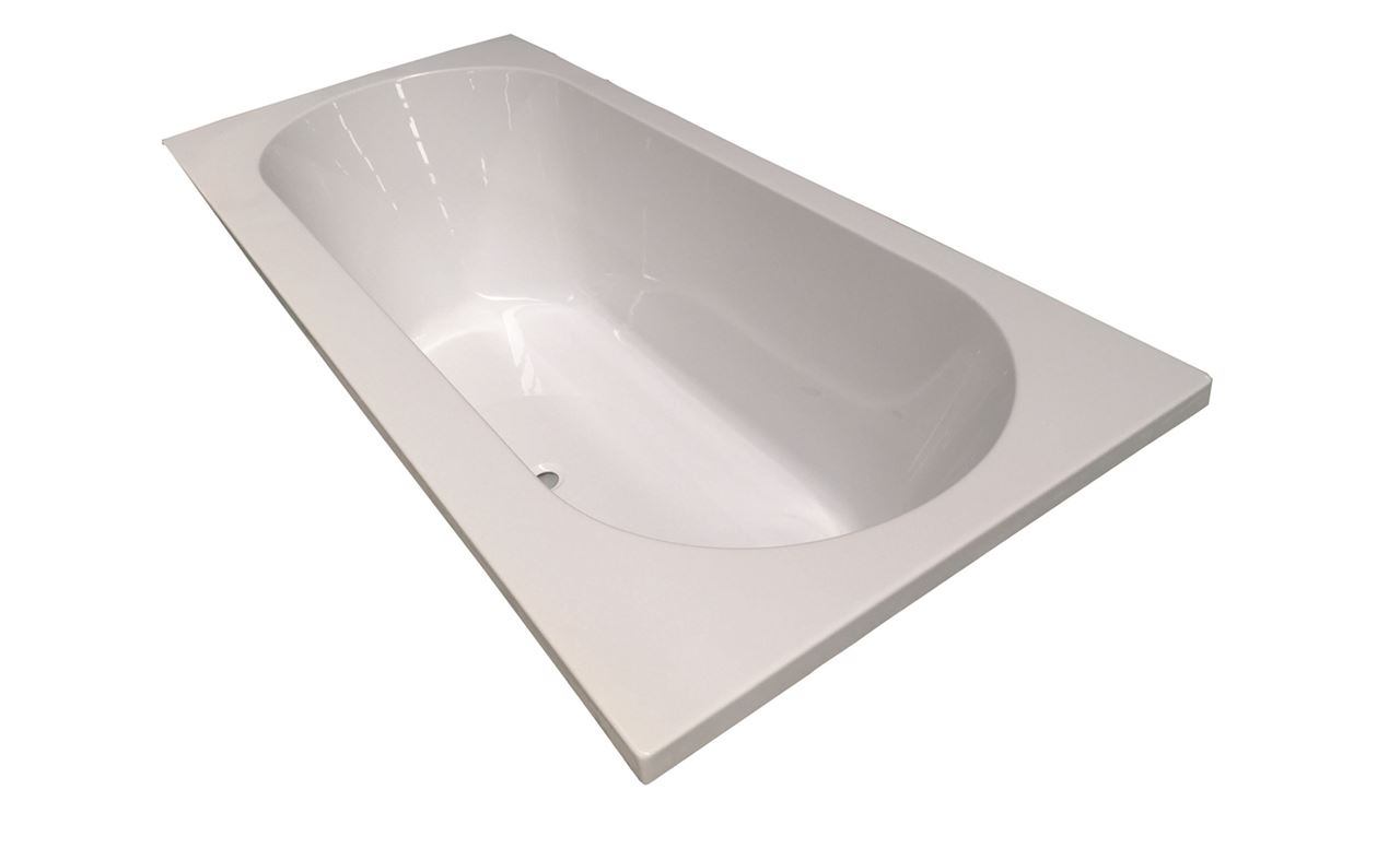 Luca inbouwbad van acryl 190x90x49h diep z. afvoerset incl. stelpoten Wit glans