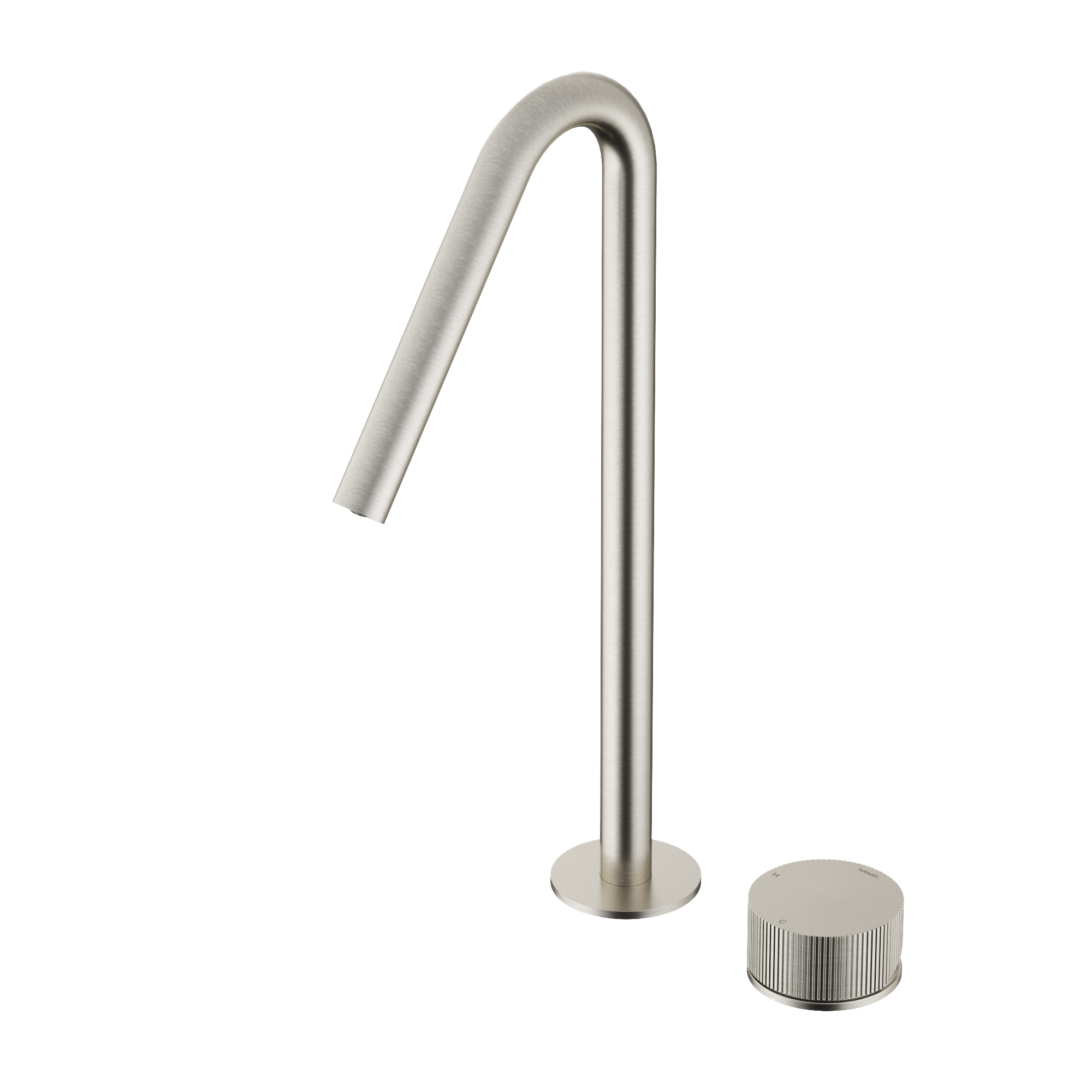 Hotbath GUY wastafelmengkraan 2-gats hoog model GY023HRGN Geborsteld nikkel