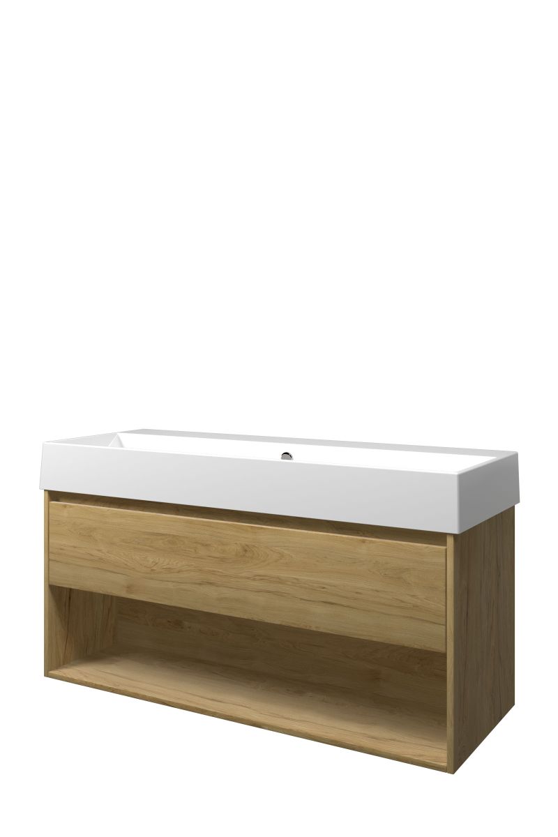 Proline set porselein Loft wast. z. krgt. en onderk. met schap 1815372 Ideal oak/Glans wit H620xB1200xD460