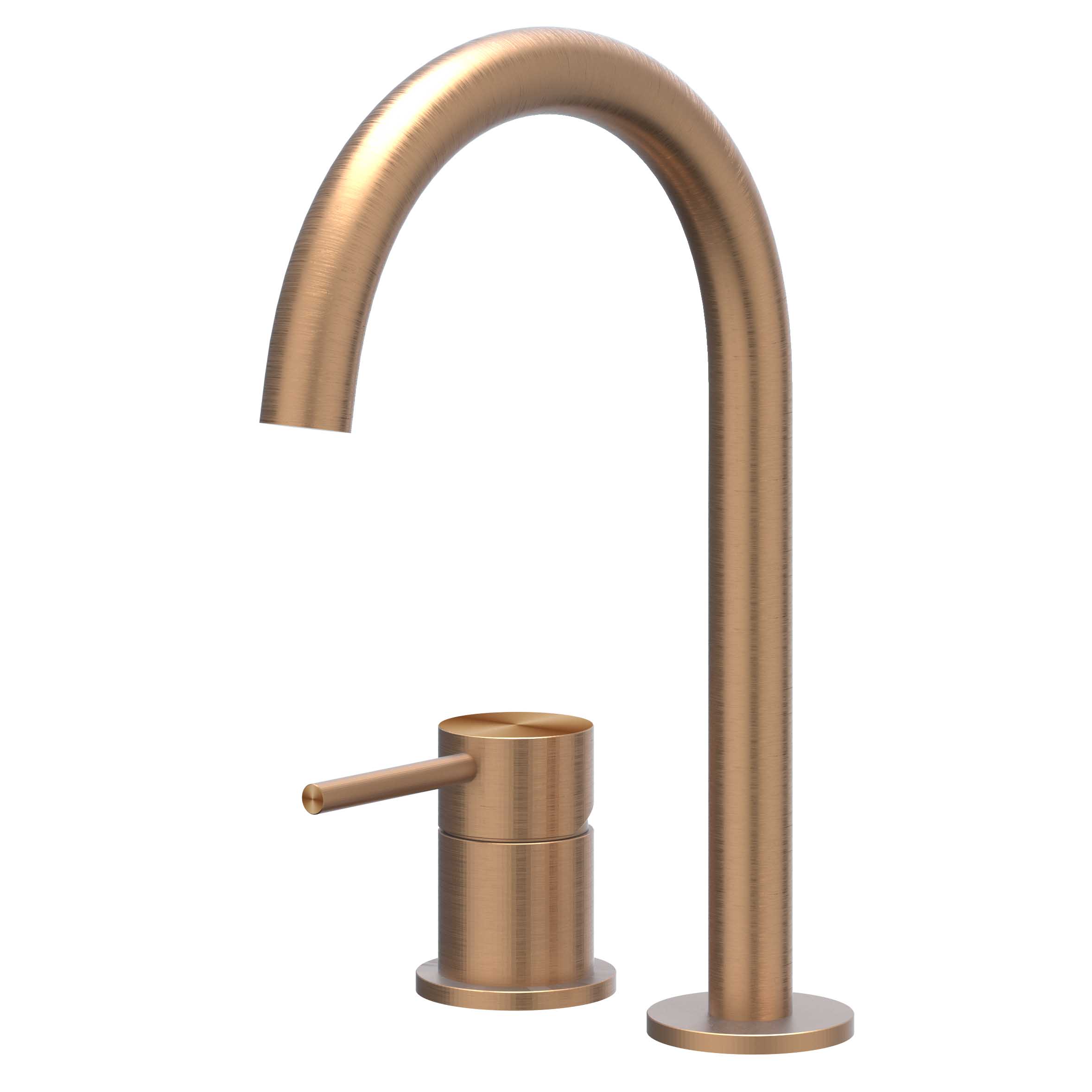 IVY Concord Wastafelmengkraan 2-gats bladmontage met uitloop coldstart 6100503 RVS316 gebr. mat koper PVD