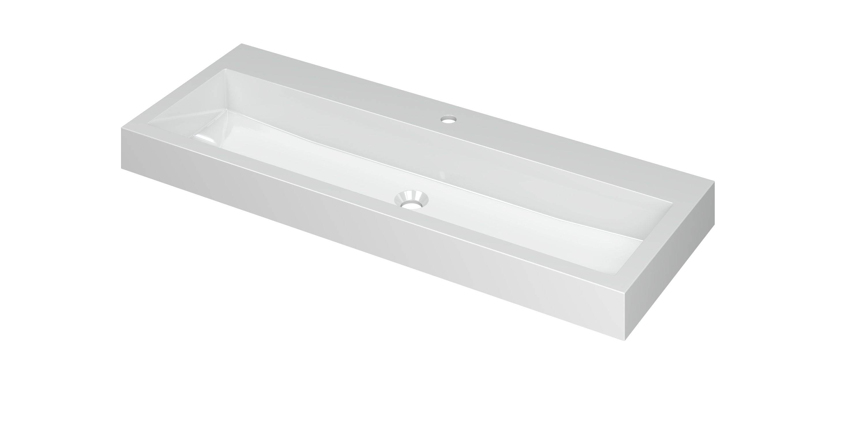 INK Momento wast. Polystone met 1 krgt. 3421041 Glans wit H90xB1200xD450