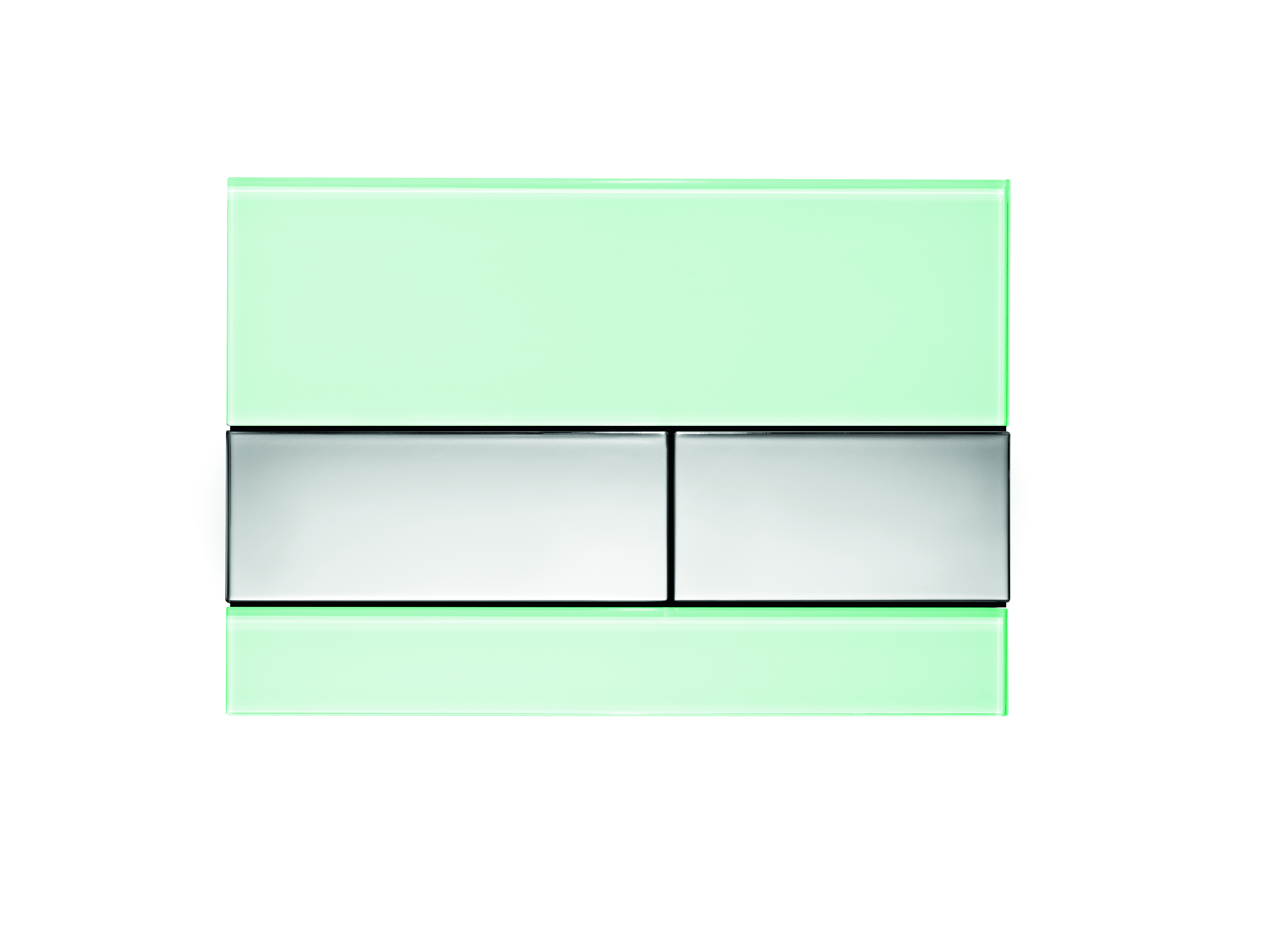 TECEsquare WC bedieningsplaat van glas duo glas groen toetsen glanzend chroom 9240805