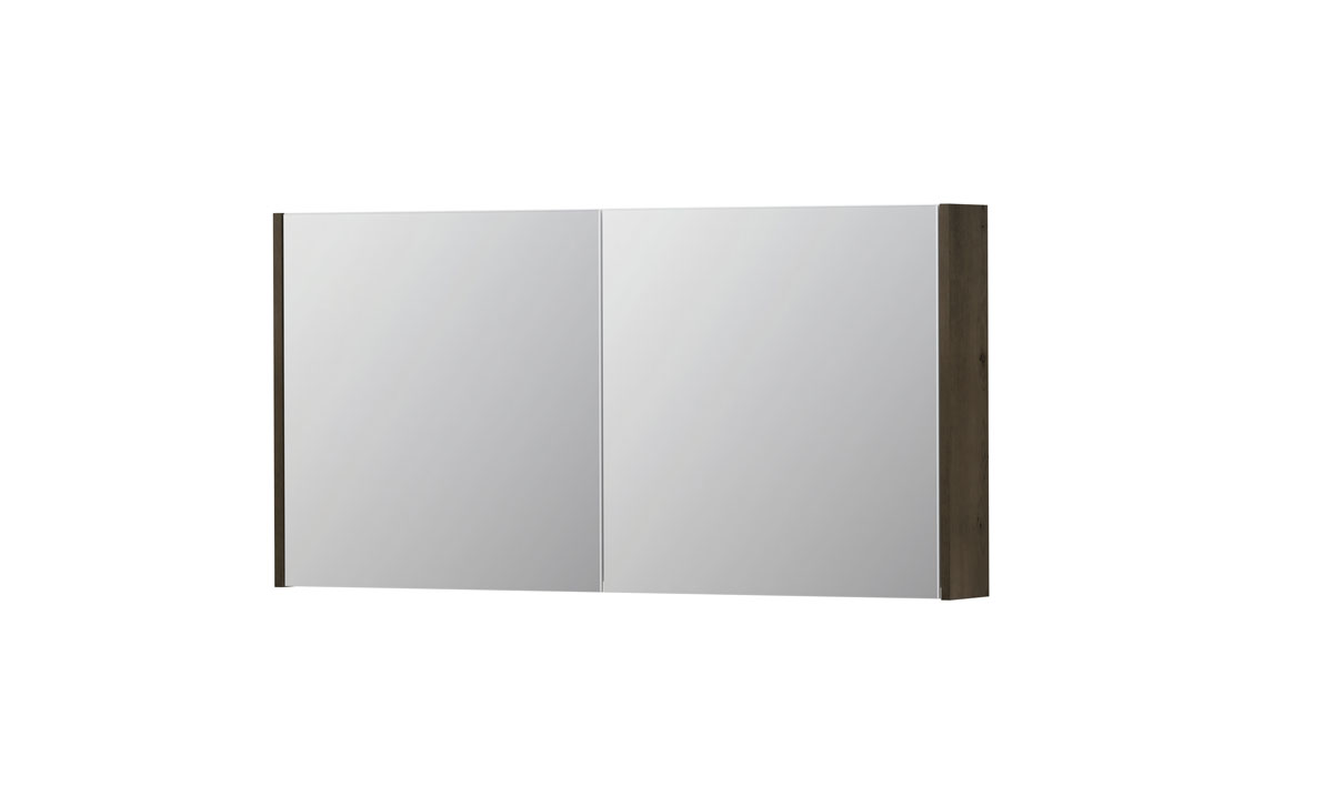 INK SPK1 spiegelkast m. 2 dubbelzijdige spiegeldeuren en stop/schak. 1110724 Charcoal fineer H600xB1200xD140
