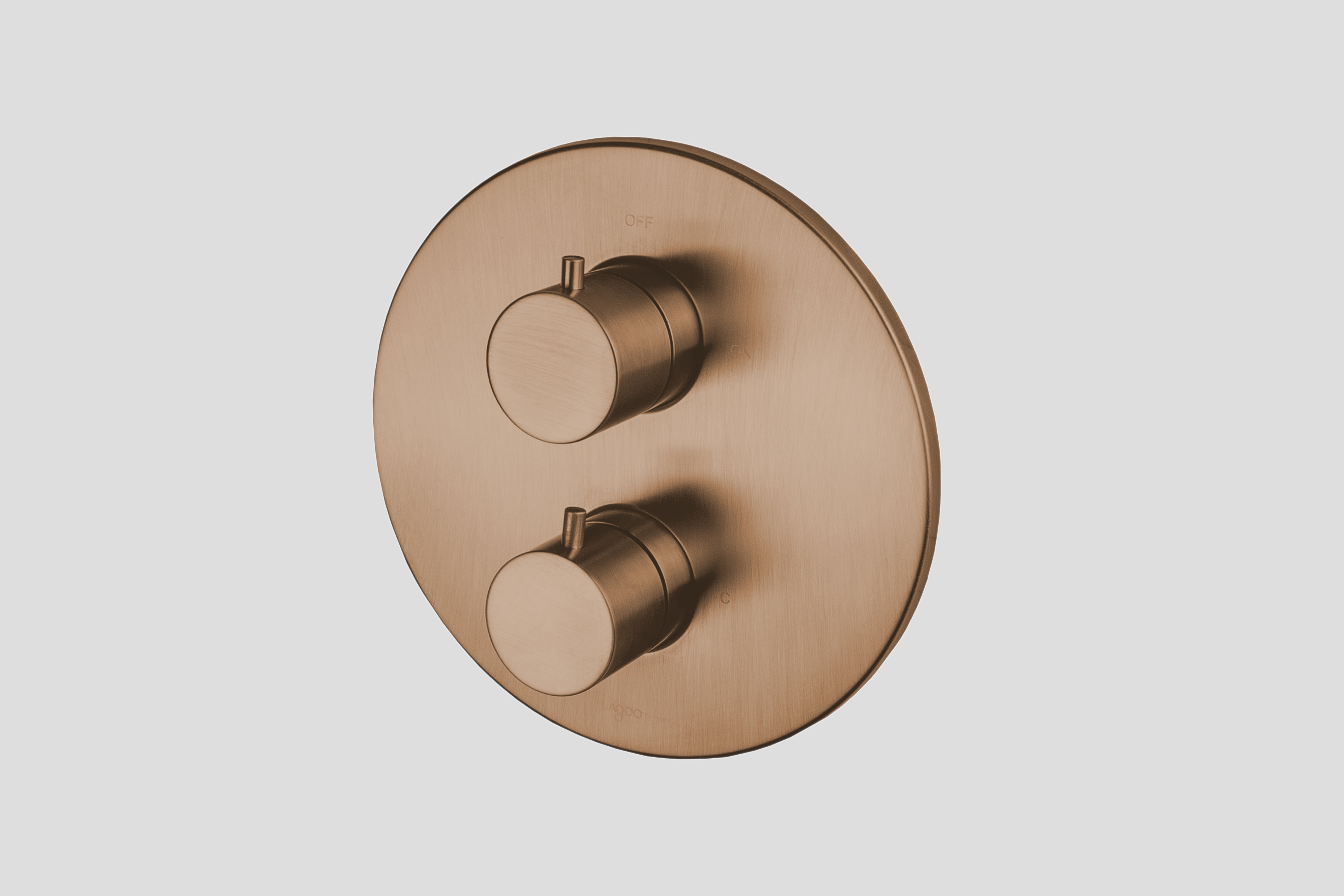 Lagoo Garda inbouw thermostaat met 3-weg stop/omstel afb.deel G2239BK Brushed Copper PVD