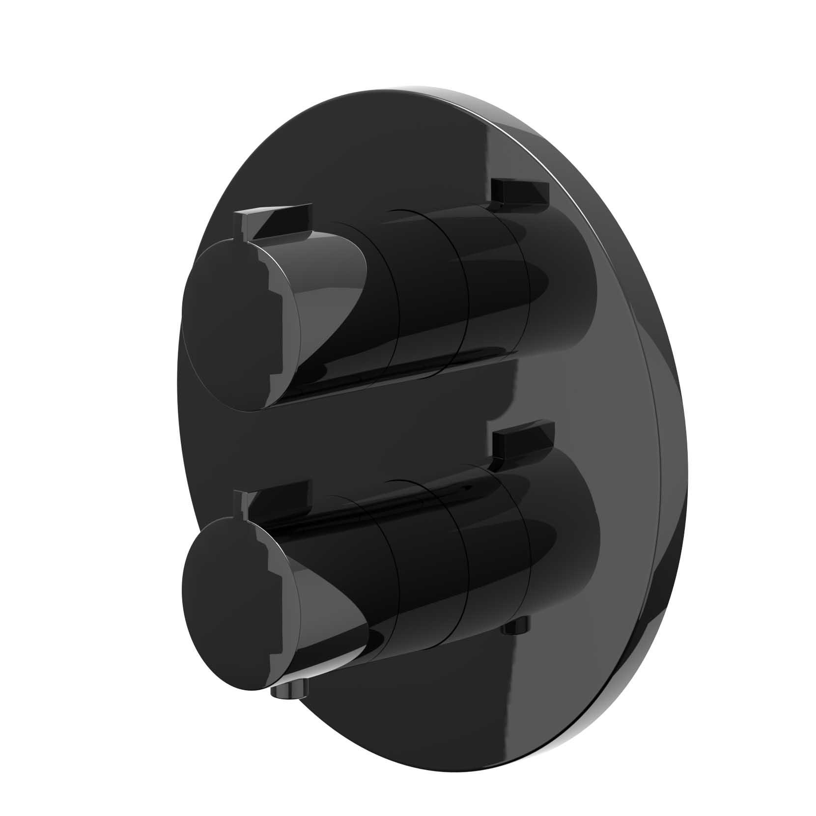 IVY Pact Afbouwdeel inbouwthermostaat met 2-weg stop-omstel 6202157 Zwart chroom PVD