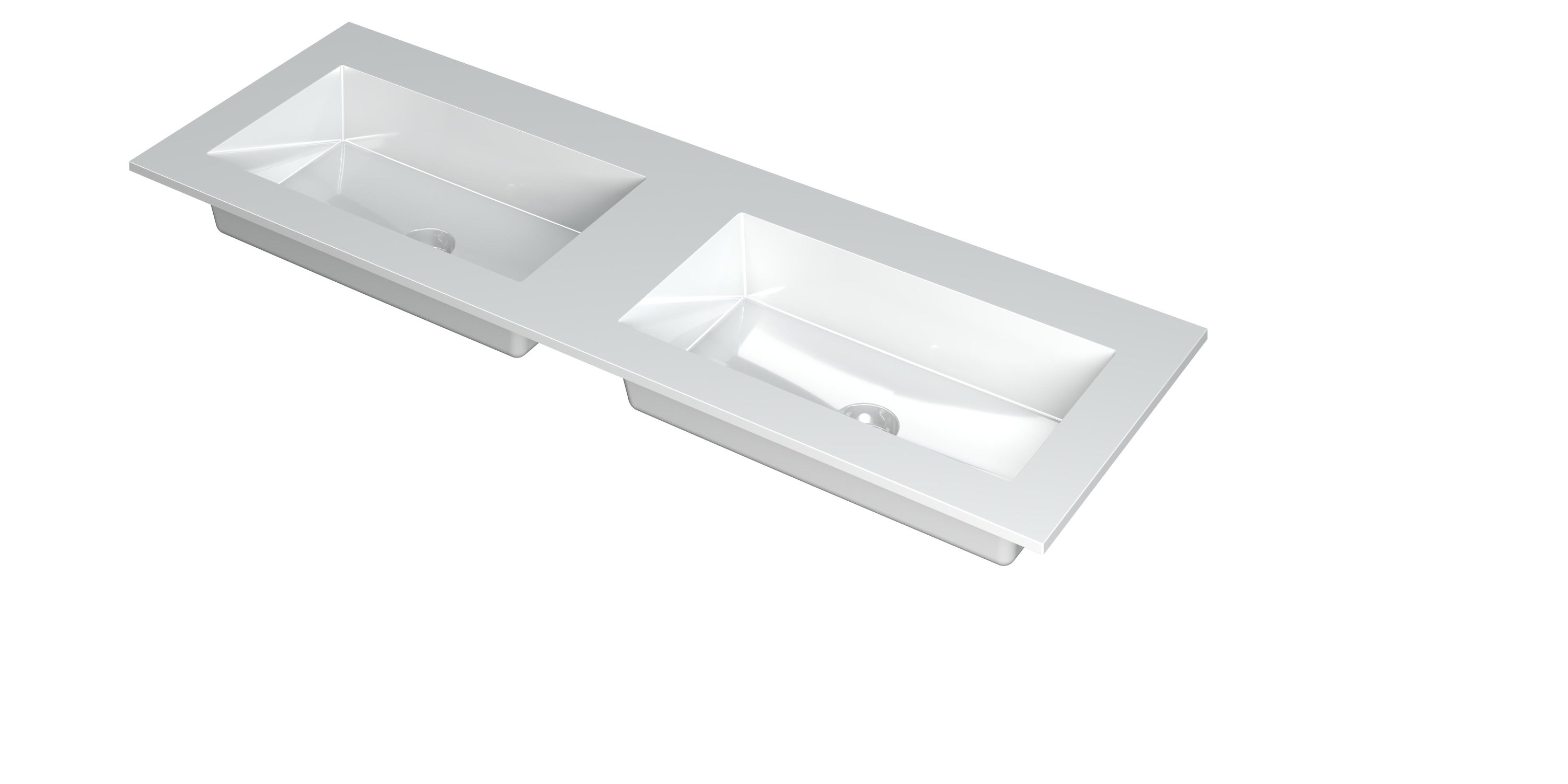 INK Kraft wastafel dubbele bak z. krgtn 3417350 Glans wit H10xB1400xD450