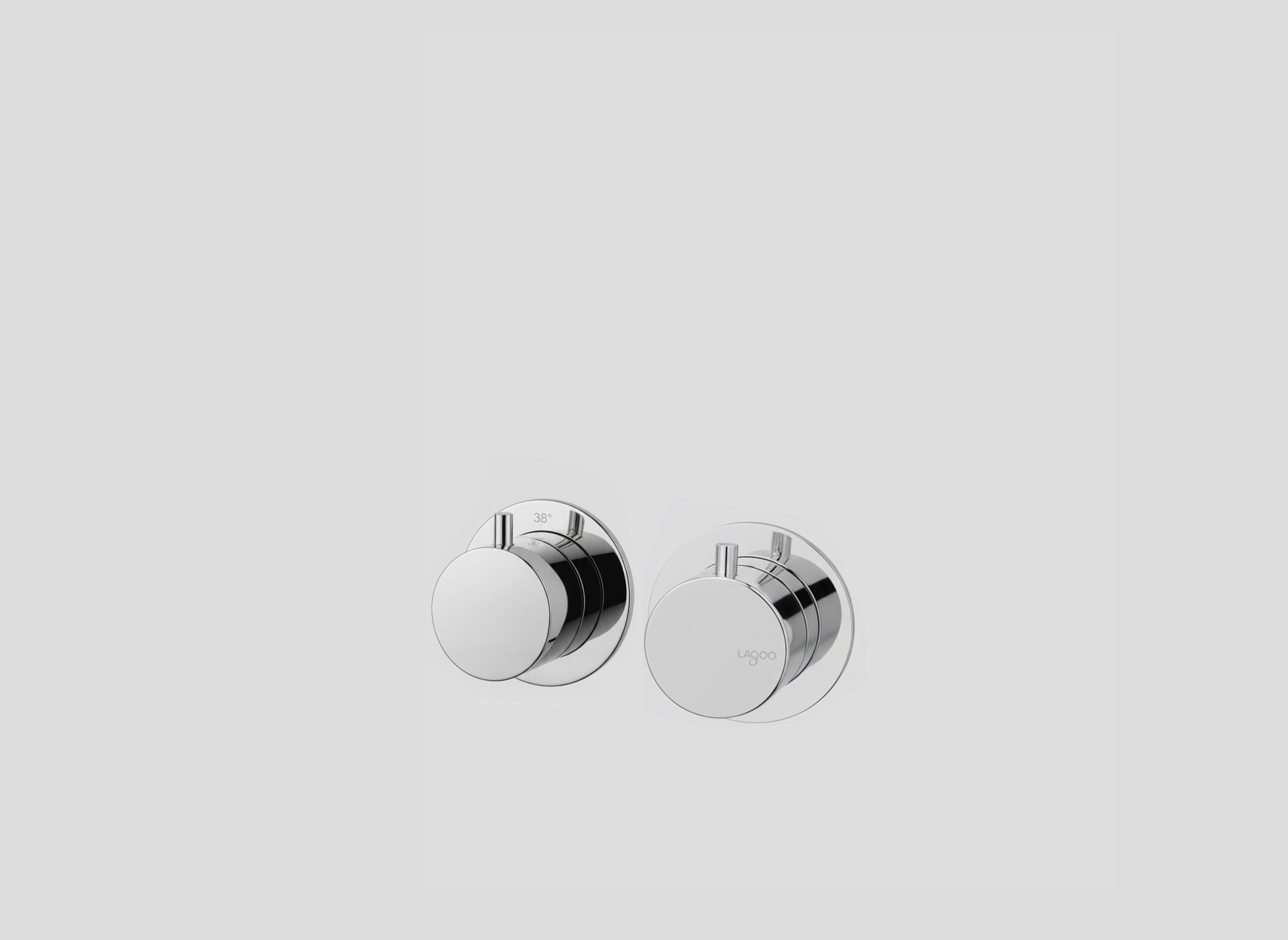 Lagoo Garda Inbouw douche thermostaat Tripple7 m. 1 stopkraan afbouwdeel G2267CH Chrome