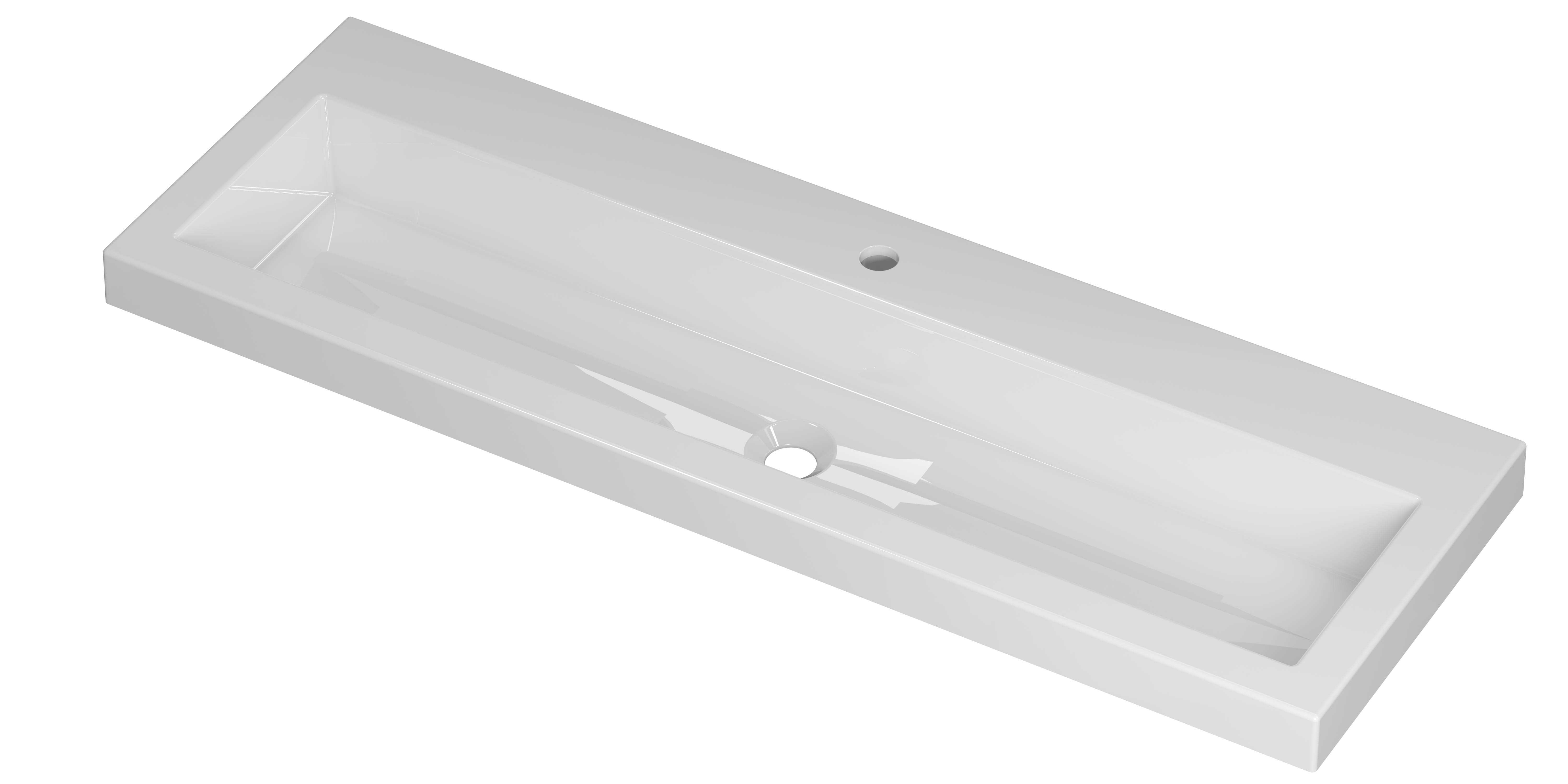 INK Roots wastafel pors. m. 1 krgt. 300632 Glans wit H60xB1200xD400