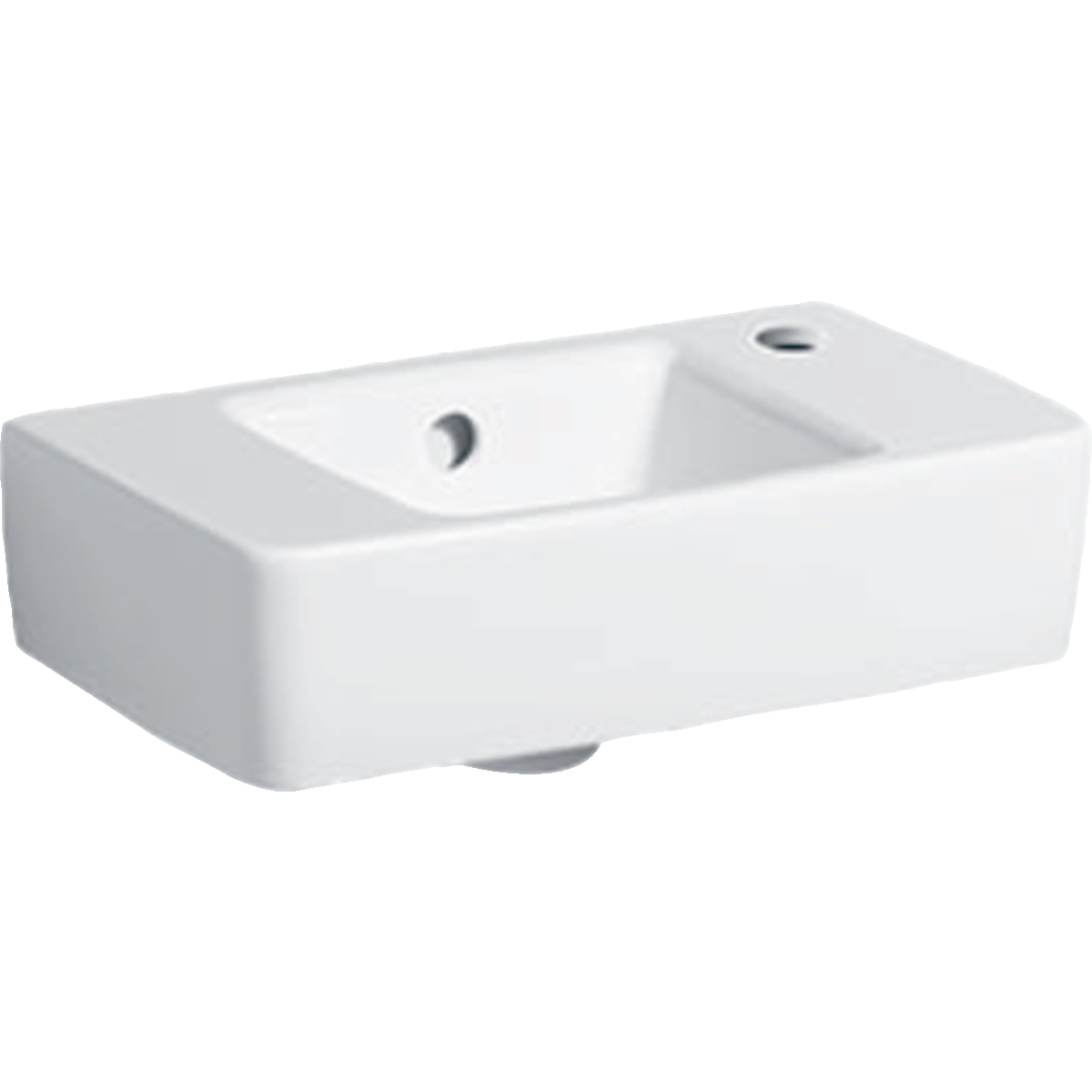 Geberit Renova Plan fontein compact 40x25cm m. kraangat rechts m.overl. 272140000 wit