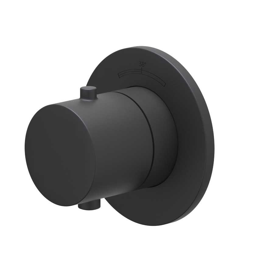 IVY Bond Afbouwdeel inbouwthermostaat symmetry met rond rozet 6202412 Mat zwart PED