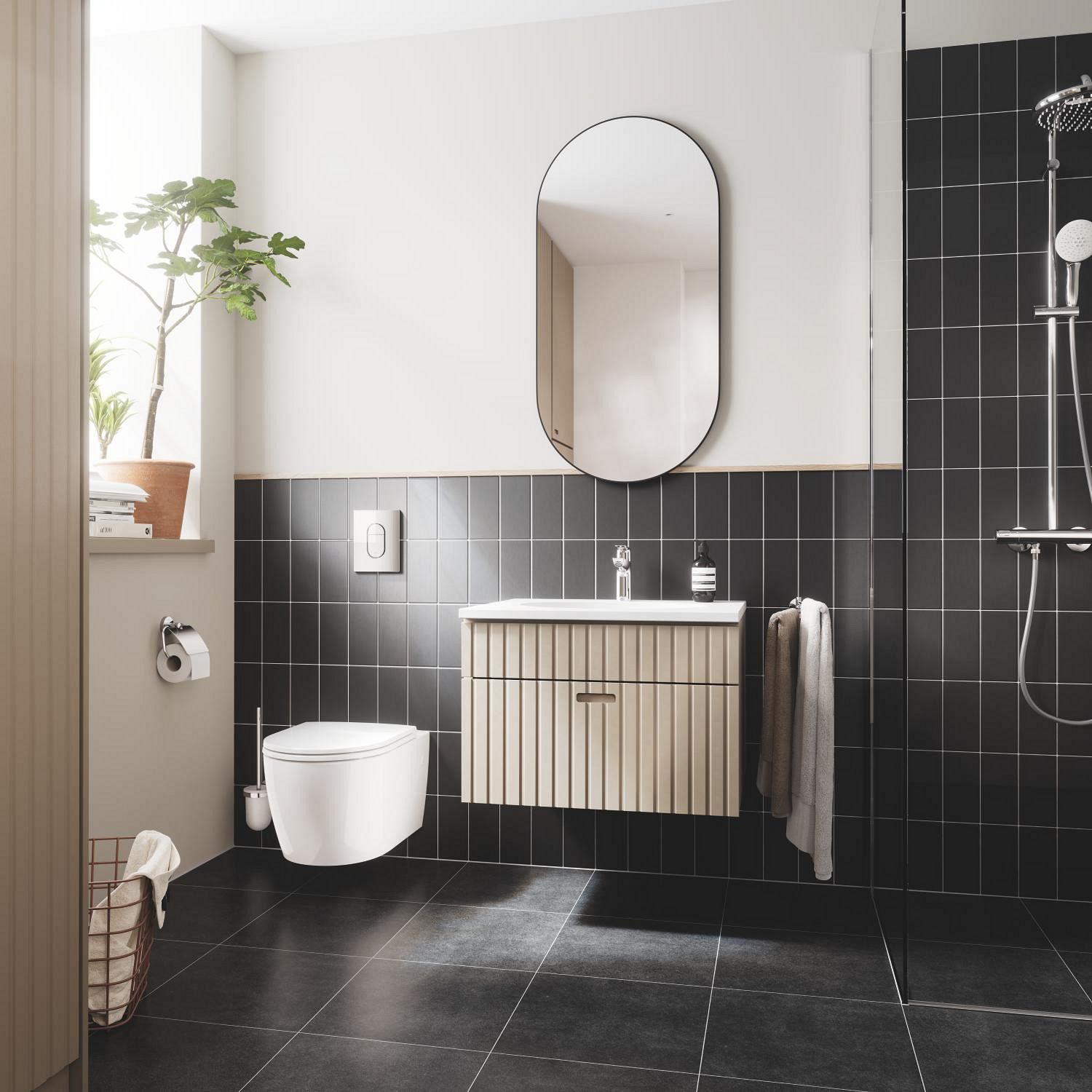 Grohe Bauloop m-Size wastafelmengkraan Es met waste 23887001