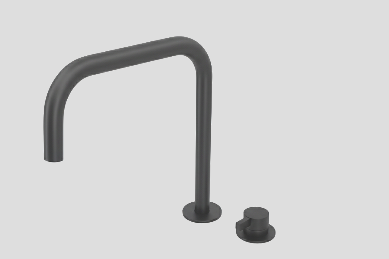 Lagoo Como Wastafelmengkraan 2-gats m. draaibare rechte uitloop medium CM1230MB Matt Black