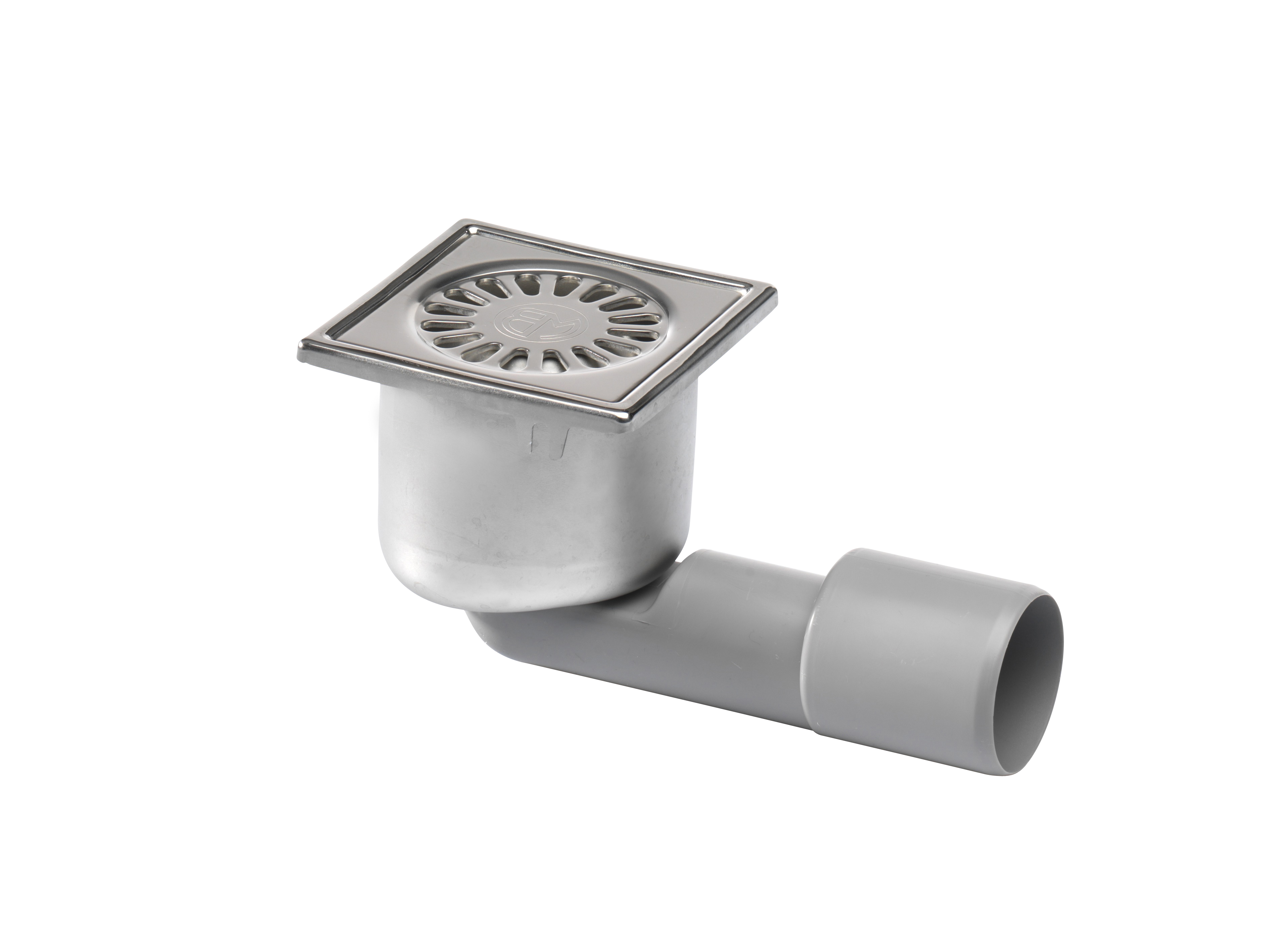 Aquaberg RVS put m/RVS rooster zij-uitlaat-onder uitlaat 182.102.040 10x10cm