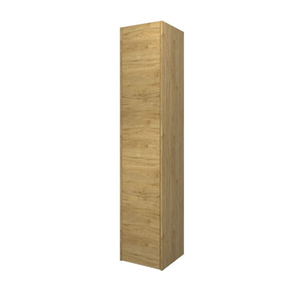 Proline P2O hoge kast 1 deur push 2 open incl. 4 glazen planch. 1228512 Ideal oak H1690xB350xD350