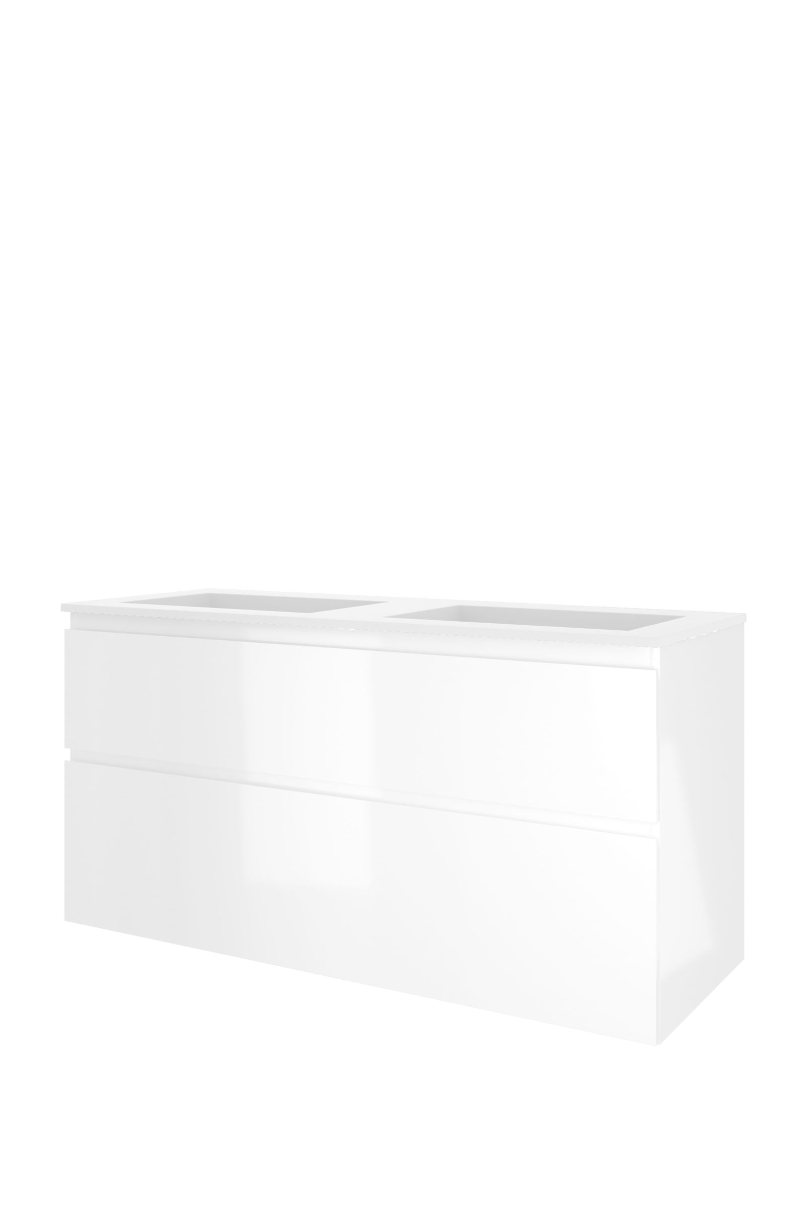 Proline set polystone Elegant wast. z. krgt. en onderk. a-sym. 1816484 Glans wit/Mat wit H620xB1200xD460