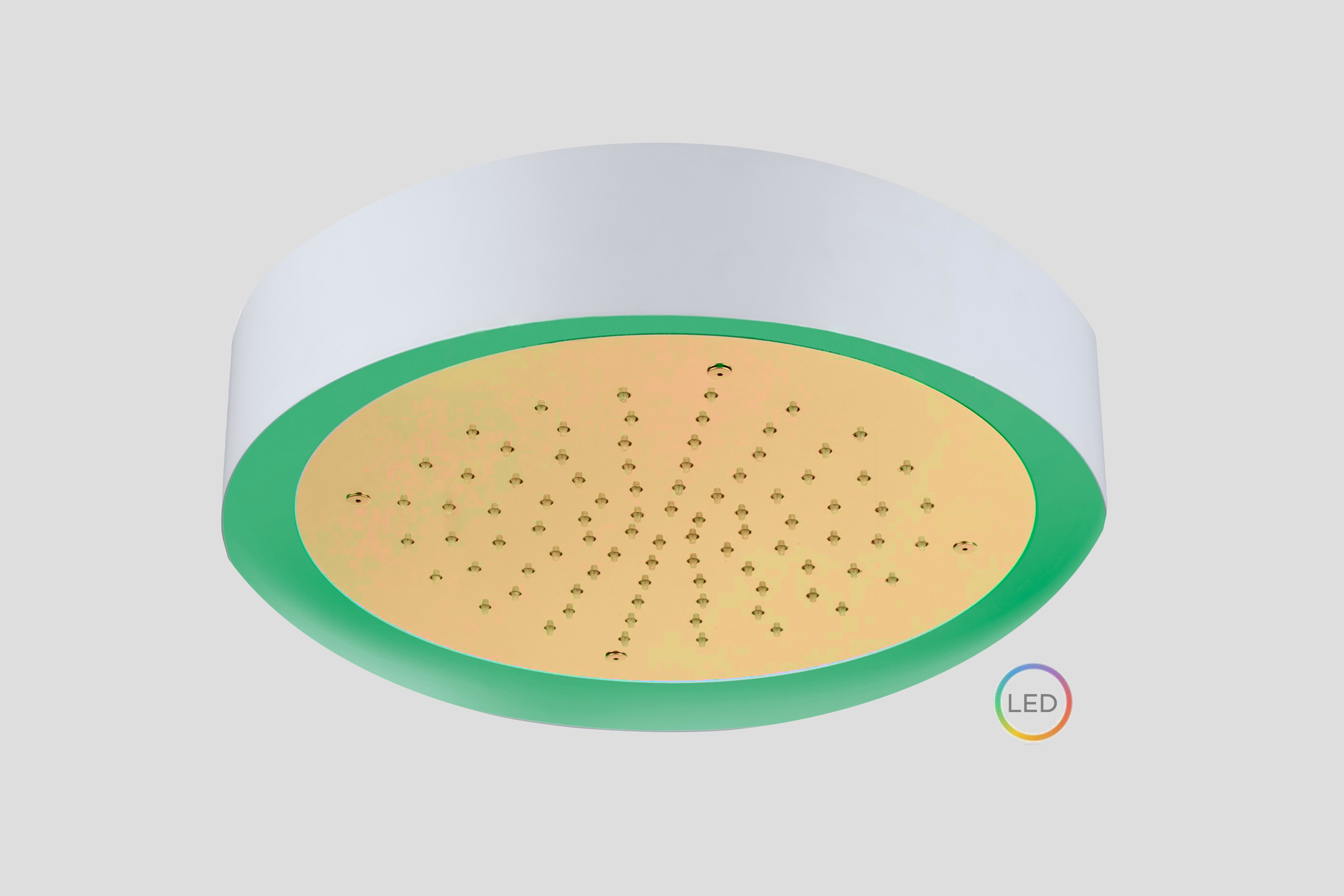 Lagoo Nesso Hoofddouche Light Ring 370 m. multi color LED incl. afstandsb. N8171BB Brushed Brass PVD