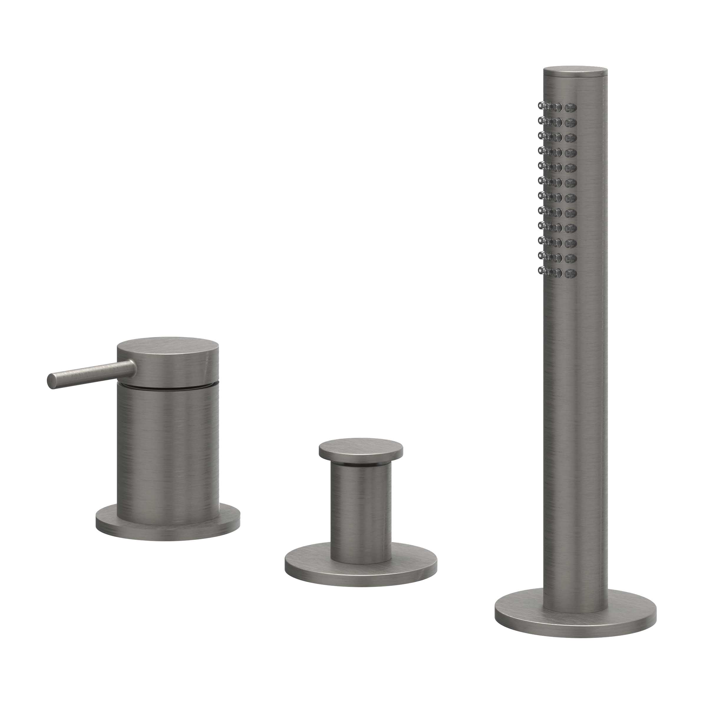 IVY Bond Badrandcombinatie 3-gats m/uittrekbare handd zonder uitloop 6301136 gebr. metal black PVD