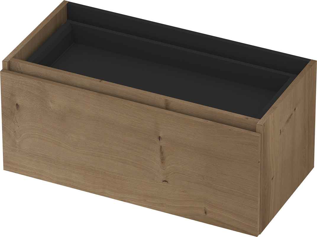 INK Fineer onderkast 1L m. binnenla gr.loos houten keerlijst fineer z. uitsparing 1221332Z Ash grey H400xB900xD450