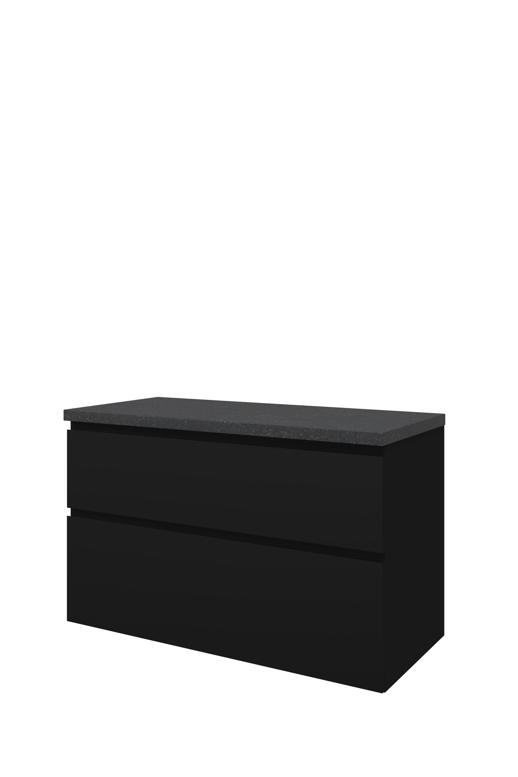 Proline Top afdekplaat hardsteen onderk. a-symm. H620xB1000xD460 Mat zwart/Blue stone / 1817926