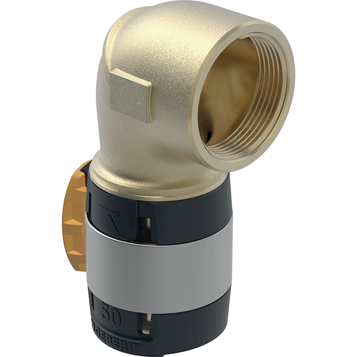 Geberit FlowFit bocht 90gr binnendraad brons 63x2 620.536.00.1