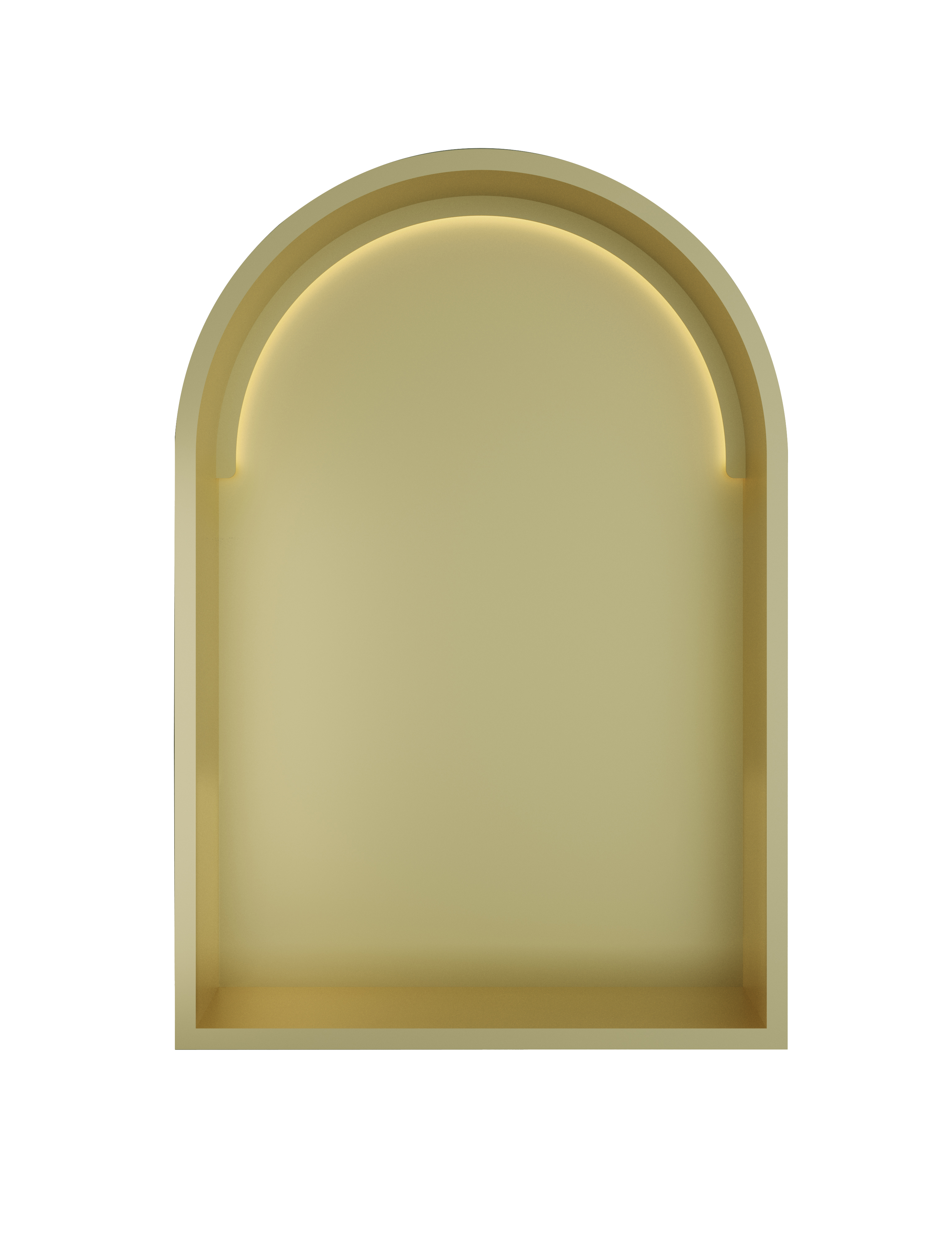 Hotbath More inbouwbox of inbouwnis toogmodel 30x45x10cm with LED IP44 BOW30LBBP Geborsteld messing PVD