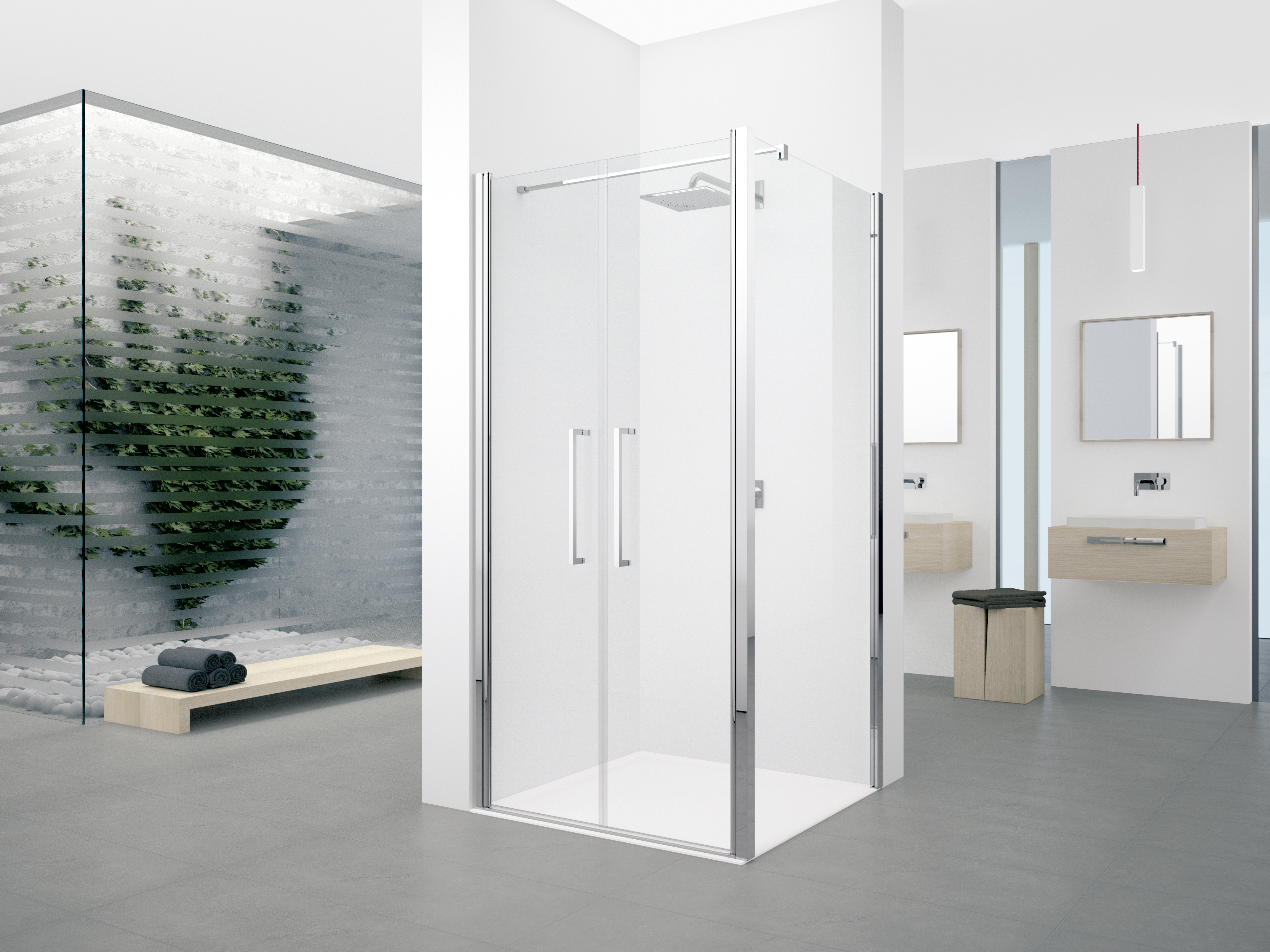 Novellini YOUNG 2 2B 137 verst. 137-141 helder glas matwit/chroom