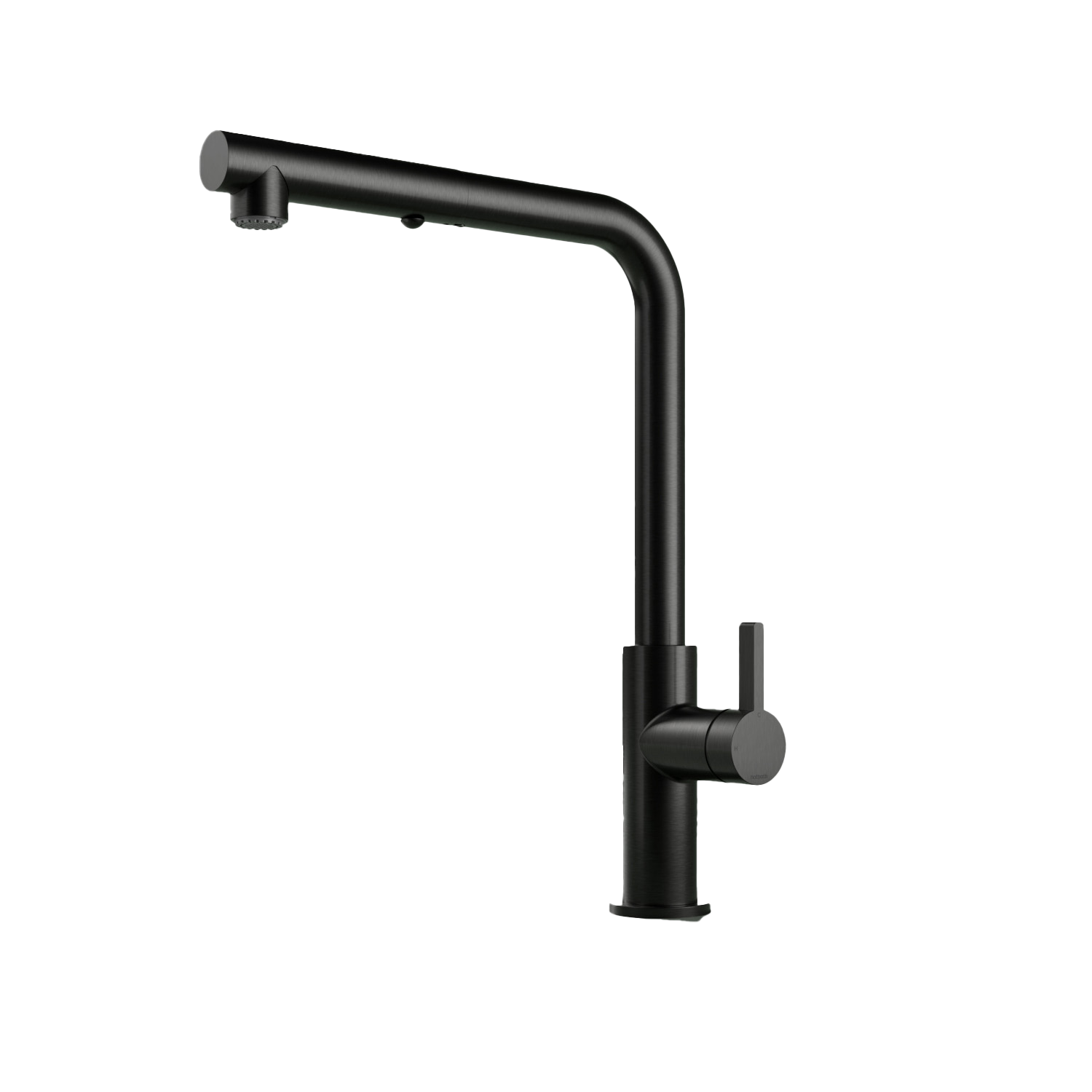 Hotbath Ace keukenmengkraan m. drabare uitloop en uittrekbare duo-spray handd. AC042MBP Mat Zwart PVD