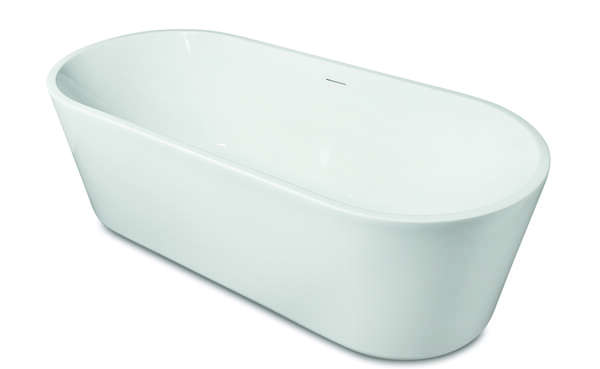 Luca vrijstaand bad van acryl uit een stuk met overl. 178x78x56h Wit glans - Chroom