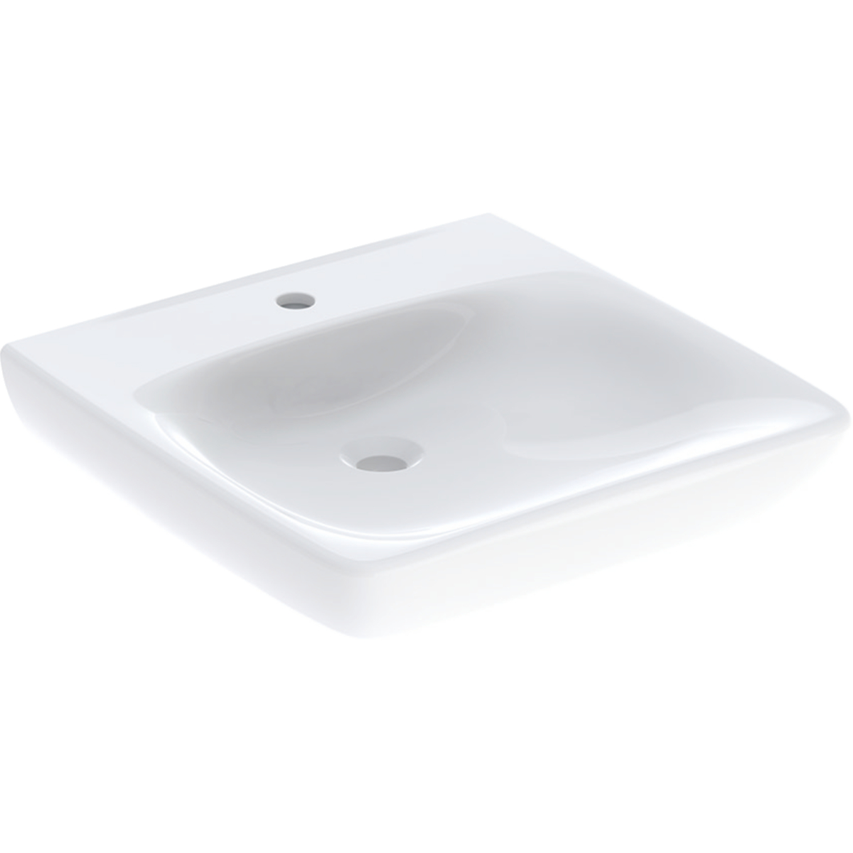 Geberit 300 Comfort Miva wastafel 55x55cm m.krgt. z.overl. S8340405000G Wit